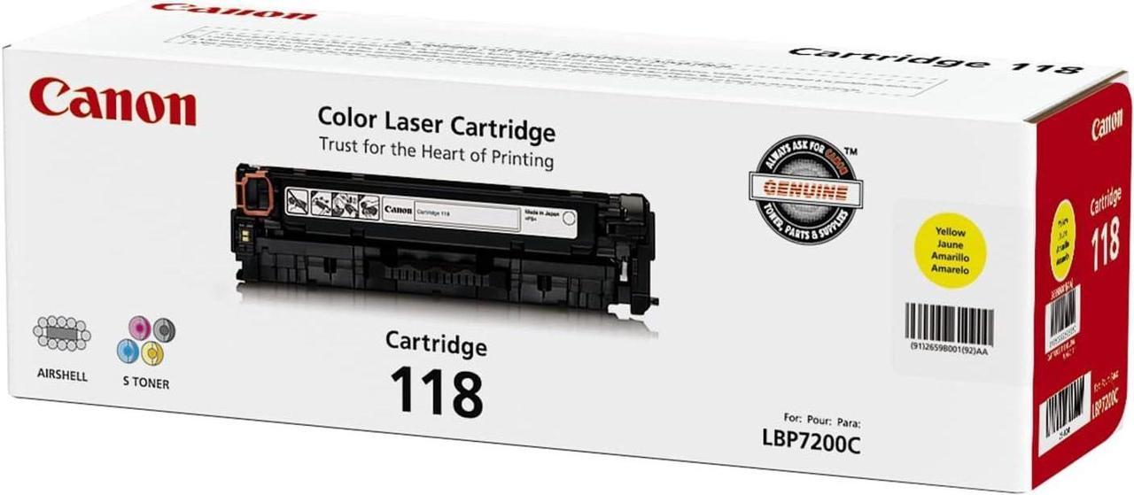 Canon Genuine Toner Cartridge 118 Yellow