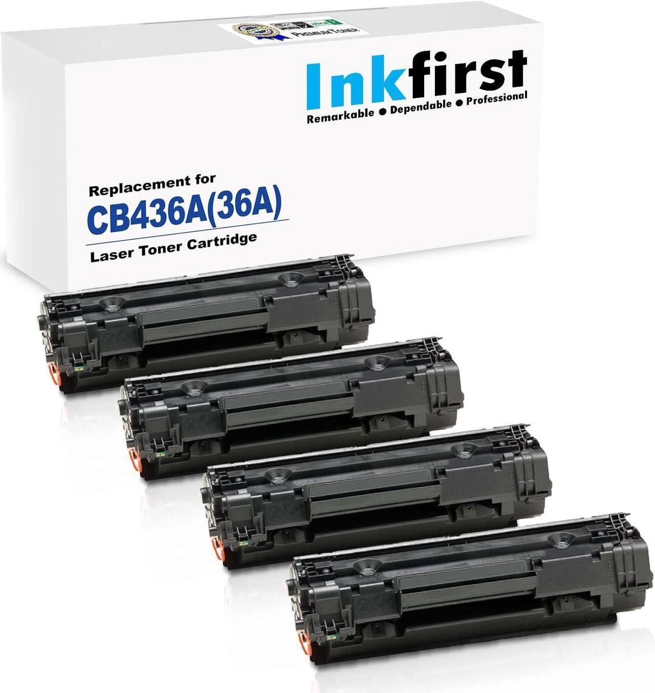 4 Inkfirst Compatible Toner Cartridges Replacement for HP CB436A 36A Laserjet M1522nf MFP P1505 P1505n M1522n MFP