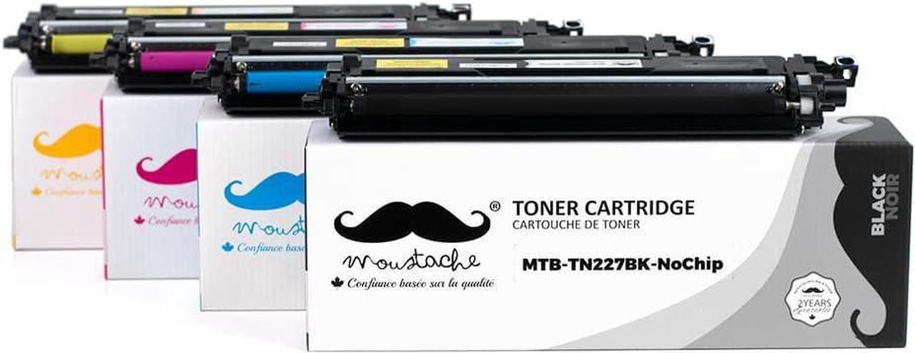 Moustache Toner Cartridge TN227 TN-227 (High Yield Version of TN223) Compatible with Brother HL-L3210CWHL-L3230CDWHL-L3270CDWHL-L3290CDW MFC-L3710CWMFC-L3750CDWMFC-L3770CDW [ No Chip ]