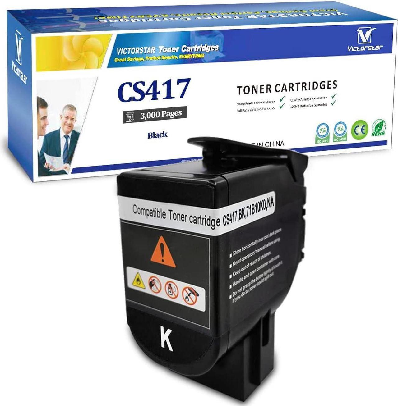 VICTORSTAR Compatible Toner Cartridge CS317 CX317 CS417 CX417 CS517 CX517 Black Standard Capacity 3000 Pages for Lexmark Printers CS317dn CX317dn CS417dn CX417de CS517de CX517de