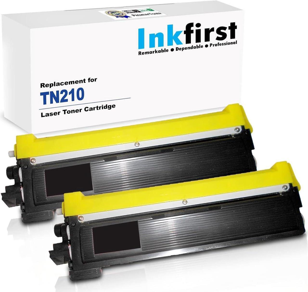 2 Inkfirst® Black Toner Cartridge TN210BK (TN-210 TN210 BK) Compatible Remanufactured for Brother TN210 Black HL-3040CN HL-3070CW MFC-9010CN MFC-9120CN MFC-9320CW TN210BK TN-210BK