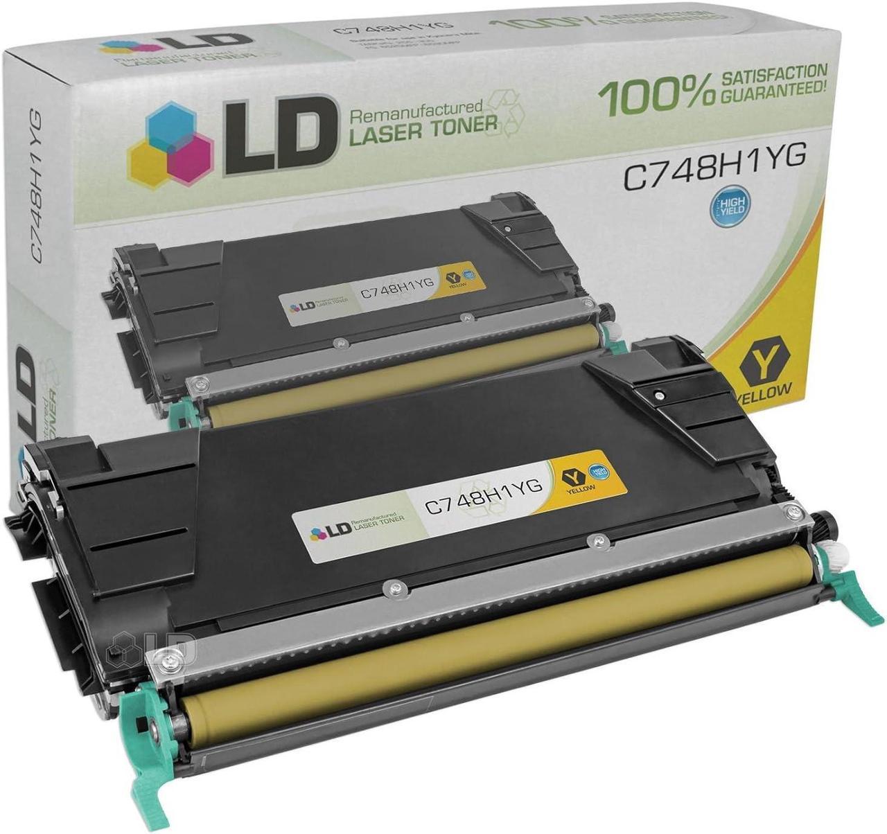 LD Remanufactured Toner Cartridge Replacement for Lexmark C748 C748H1YG High Yield (Yellow)