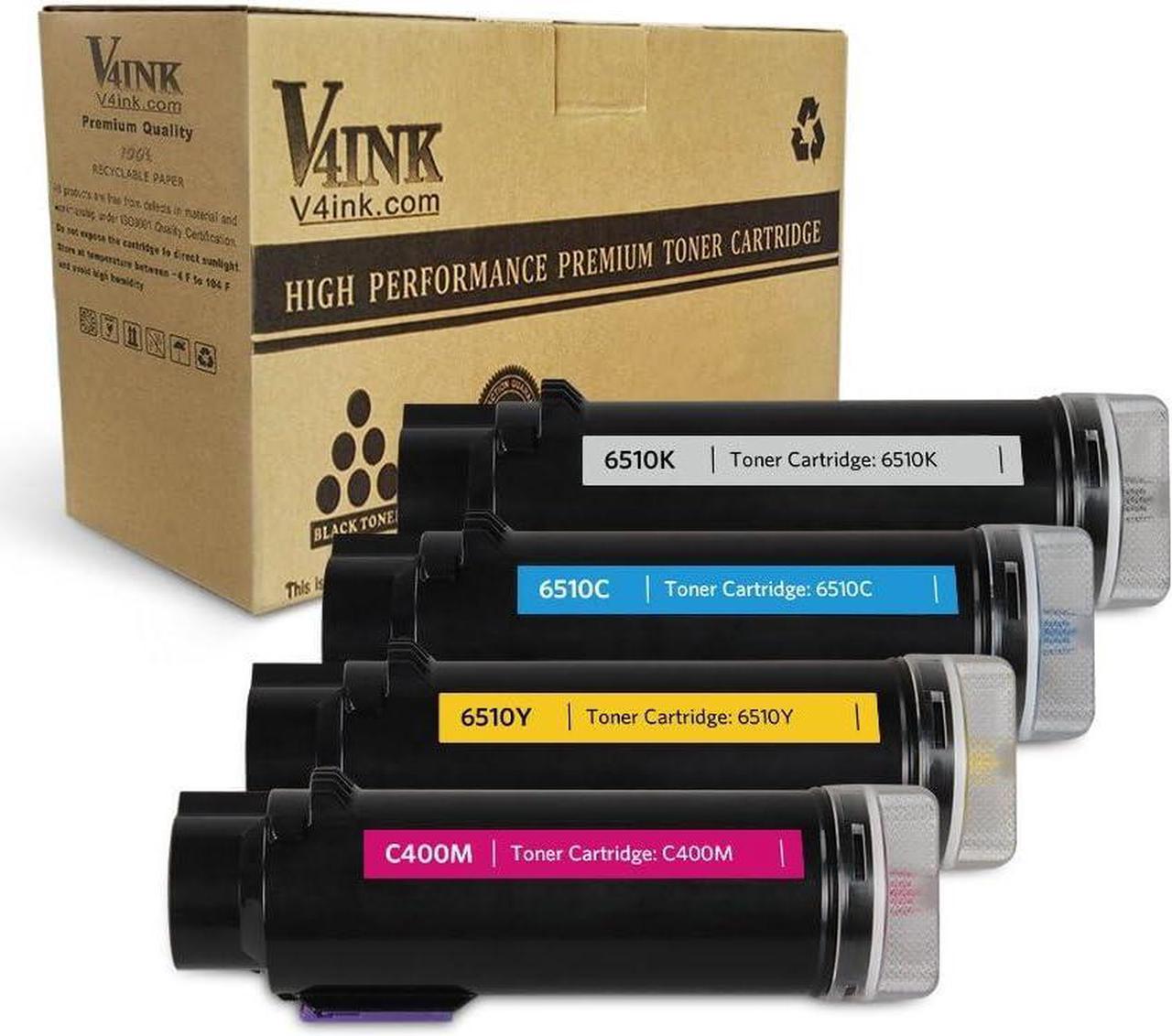 V4INK Compatible Toner Cartridge Replacement for Xerox 6510 6515 (KCMY,4-Pack),for use in Xerox Phaser 6510 Printer Xerox WorkCentre 6515 Printer