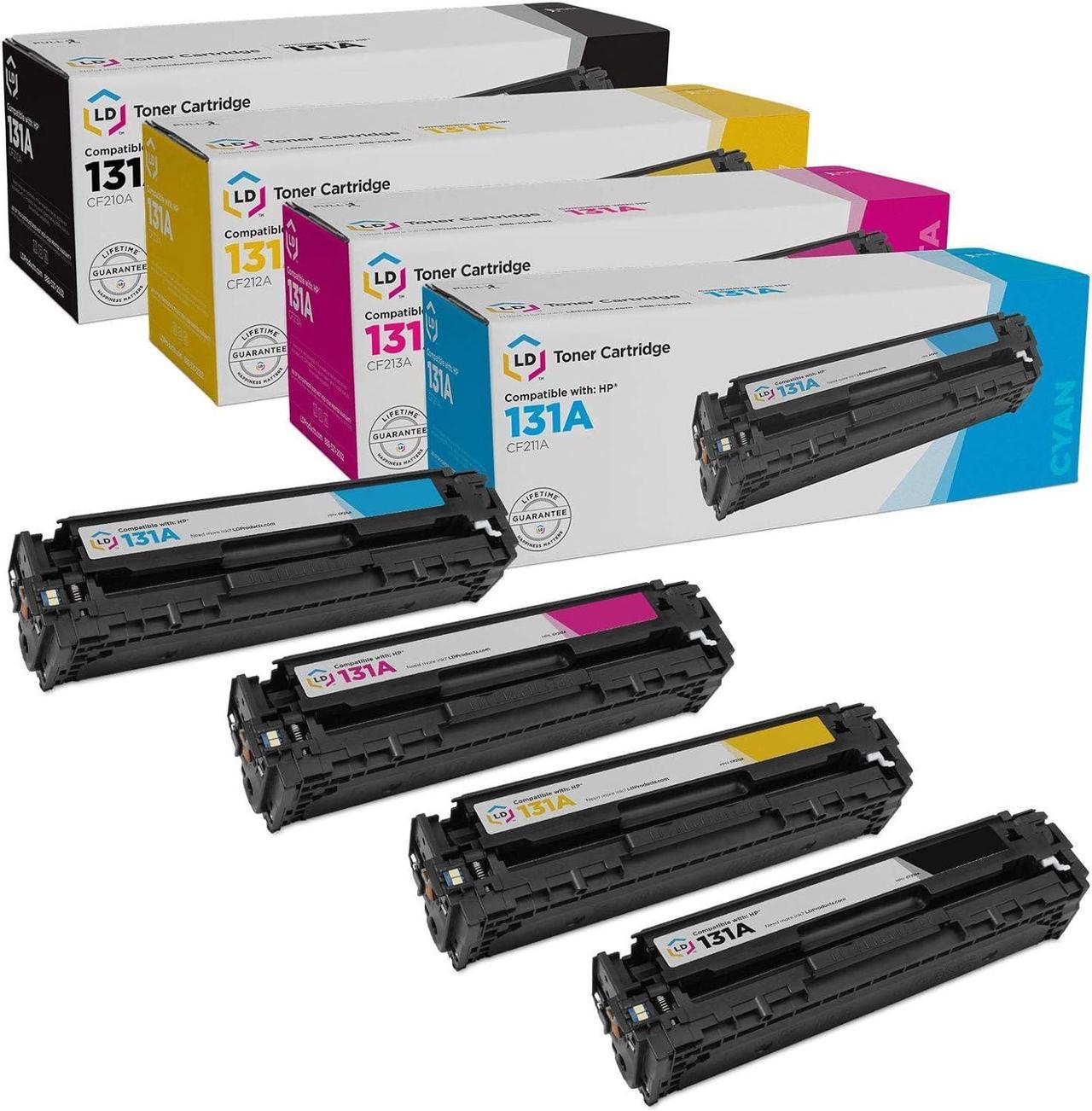 LD Remanufactured Toner Cartridge Replacement for HP 131A (1 Black, 1 Cyan, 1 Magenta, 1 Yellow, 4-Pack)