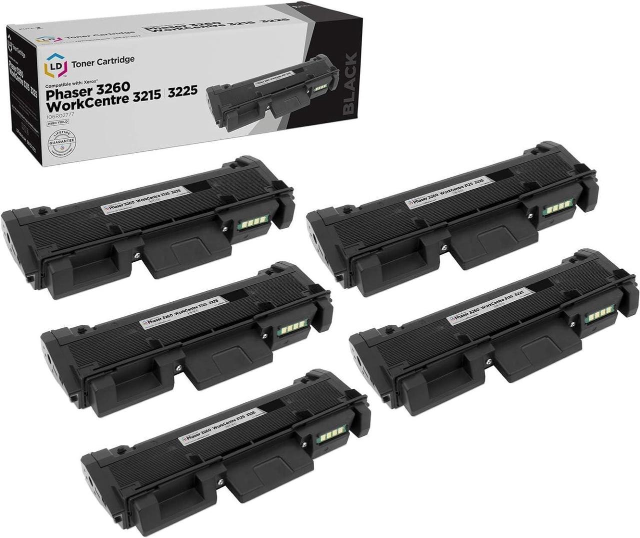 LD Compatible Toner Cartridge Replacement for Xerox Phaser 3260 & WorkCentre 3215 High Yield (Black, 5-Pack)