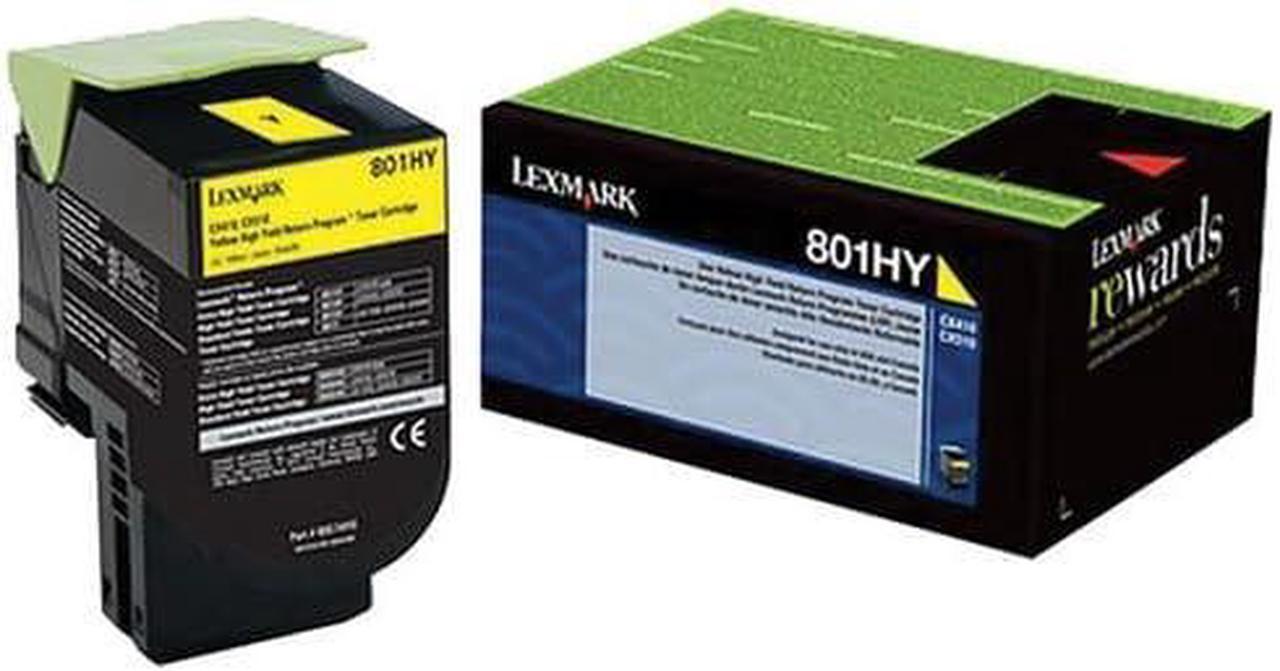 Lexmark 801HY Yellow High Yield Return Program Toner (80C1HY0)