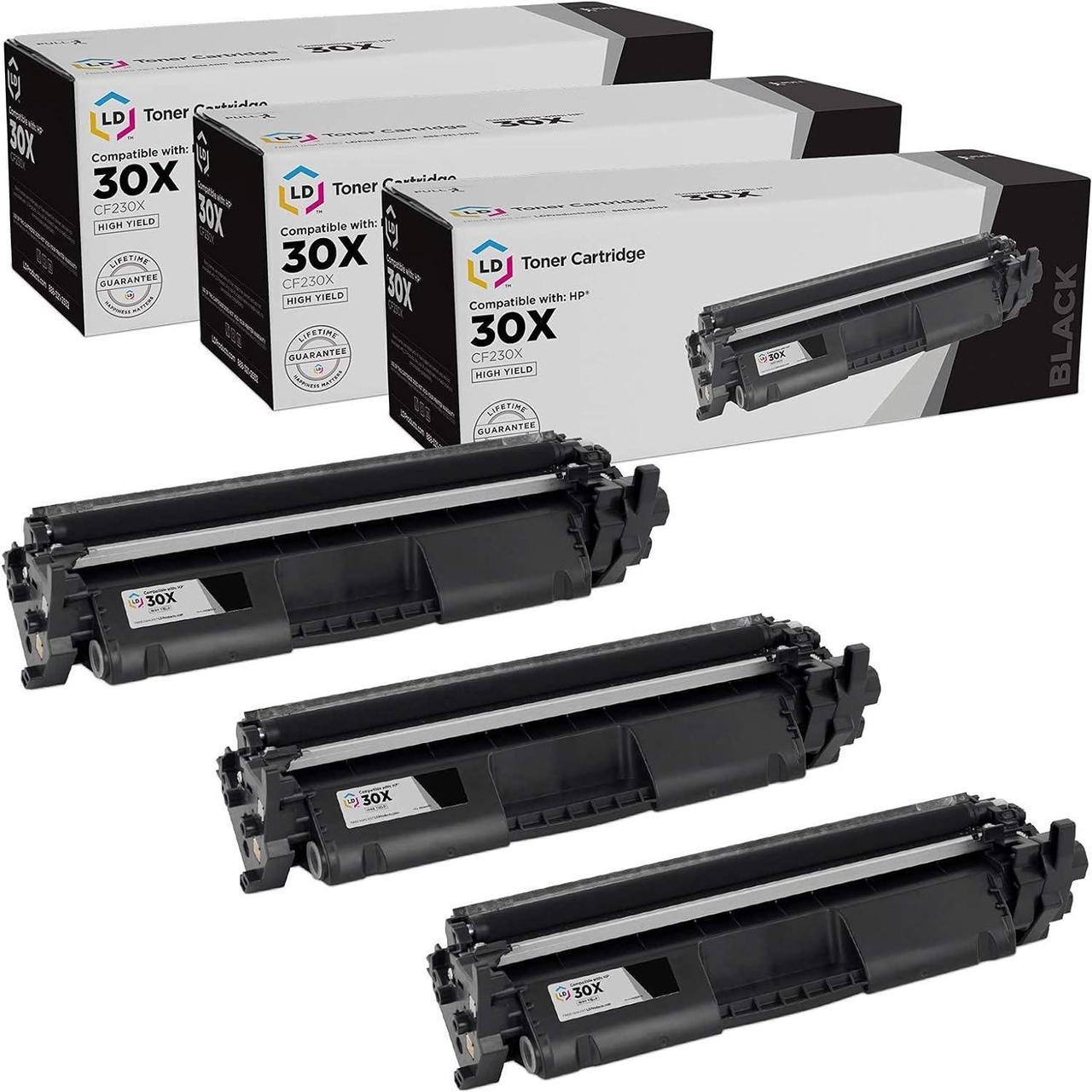 LD Compatible Toner Cartridge Replacement for HP 30X CF230X High Yield (Black, 3-Pack)