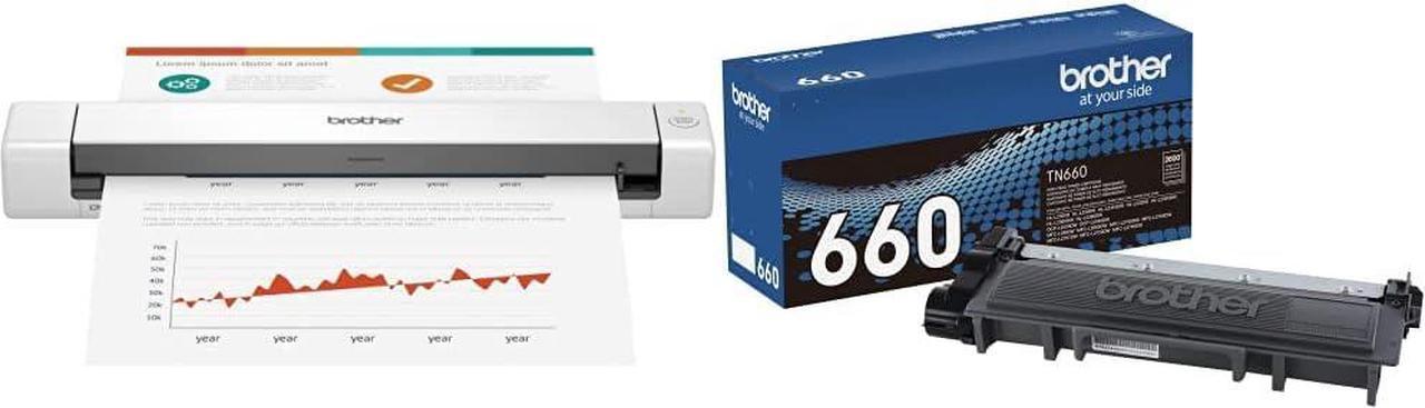 Brother DS-640 Compact Mobile Scanner & Brother TN660 High Yield Black Toner