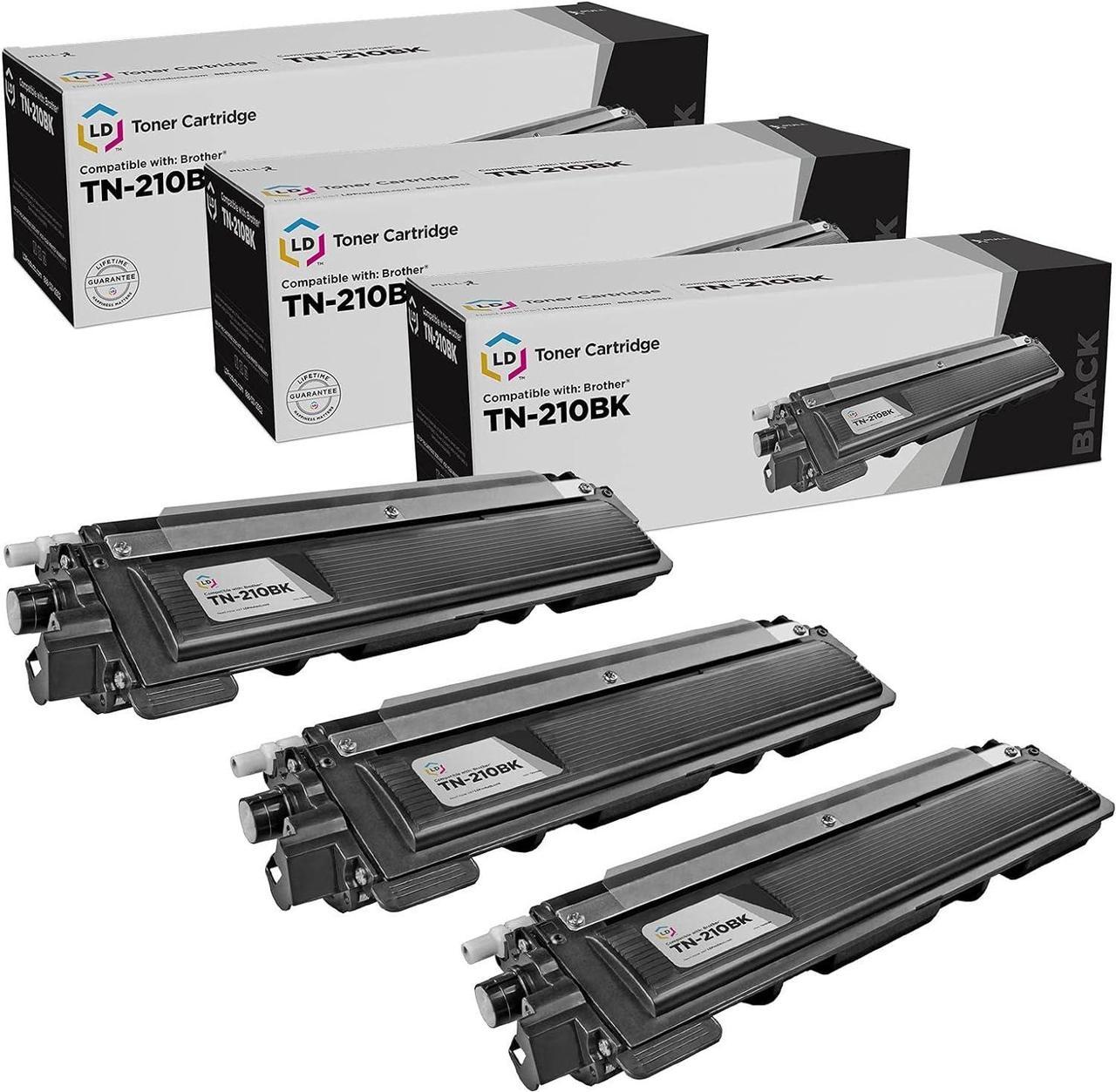 LD Brother Compatible Set of 3 Black TN210BK Laser Toner Cartridges for DCP-9010CN, HL-3040CN, HL-3045CN, ...