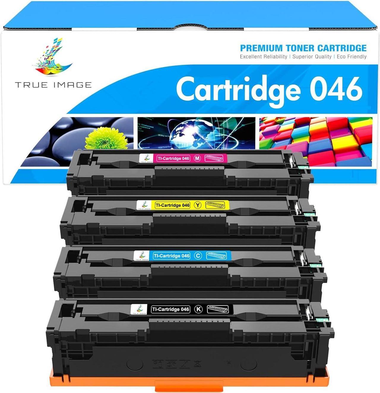 TRUE IMAGE Compatible 046 Toner Cartridge Replacement for Canon 046 MF733Cdw CRG-046 Color ImageCLASS MF733Cdw MF731Cdw MF735Cdw LBP654Cdw MF733 Printer Ink (Black Cyan Yellow Magenta, 4-Pack)