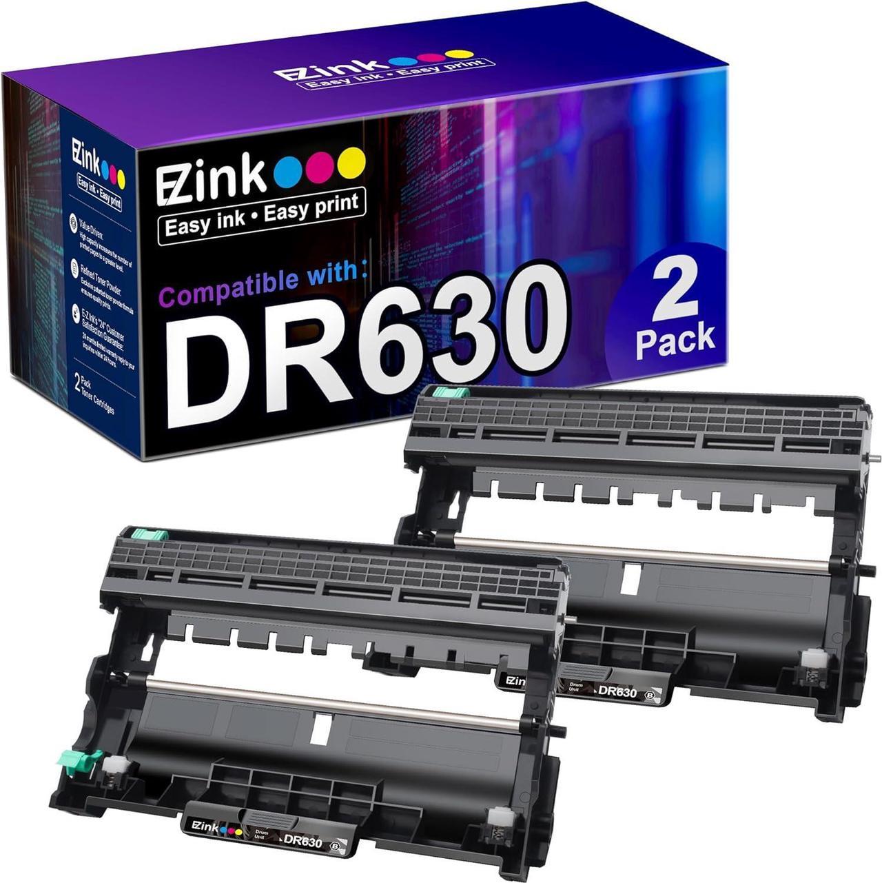 E-Z Ink (TM) Compatible Drum Unit Replacement for Brother DR630 DR 630 to use with DCP-L2520DW DCP-L2540DW HL-L2300D HL-L2305W HL-L2320D HL-L2340DW HL-L2360DW HL-L2380DW HL-L2680W MFC-L2700DW (2 Pack)