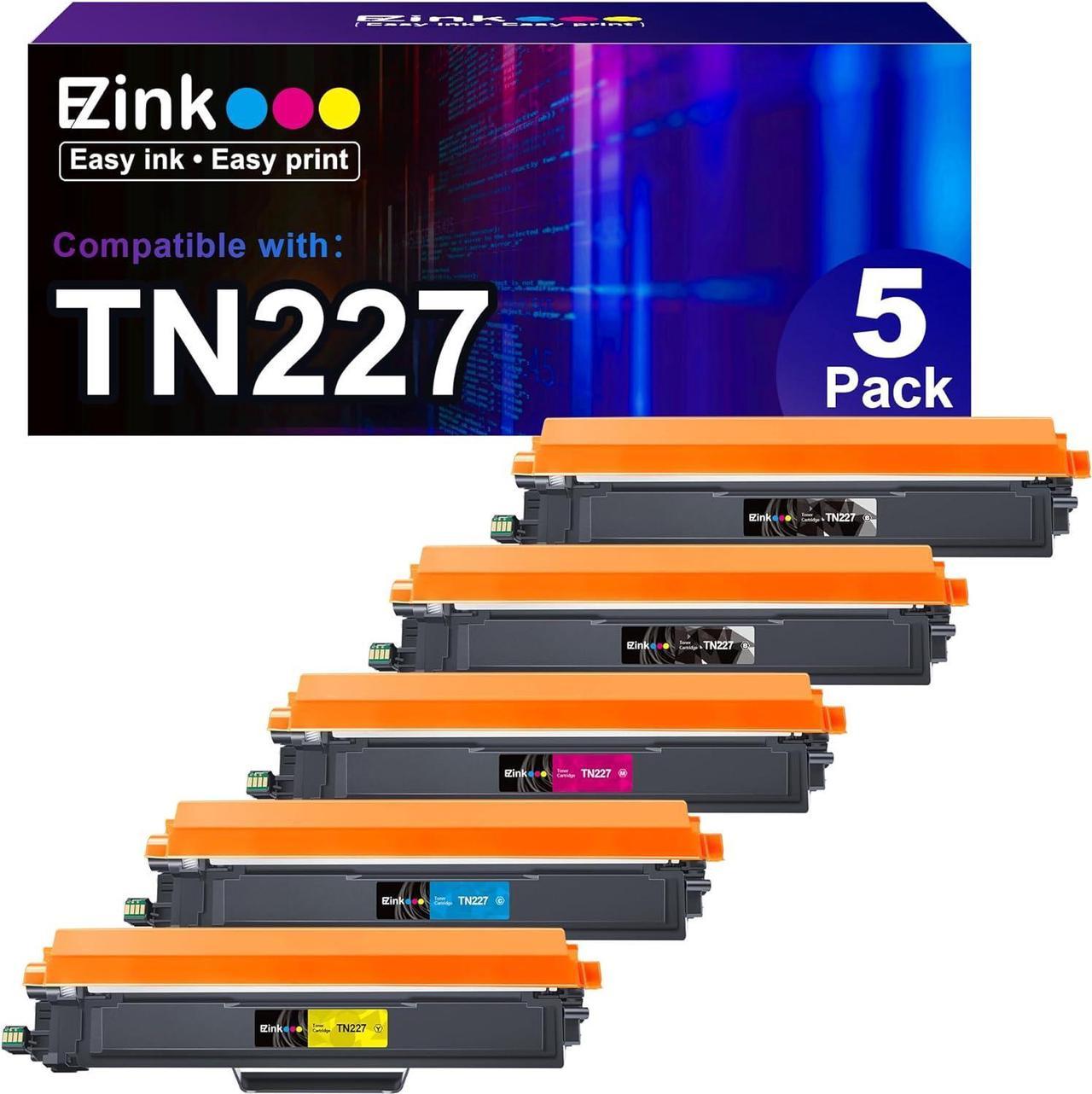 E-Z Ink (TM Compatible Toner Cartridge Replacement for Brother TN227 TN-227 TN227BK High Yield TN223 TN-223 Compatible with MFC-L3710CW MFC-L3750CDW MFC-L3770CDW HL-L3210CW HL-L3230CDW (5 Pack)