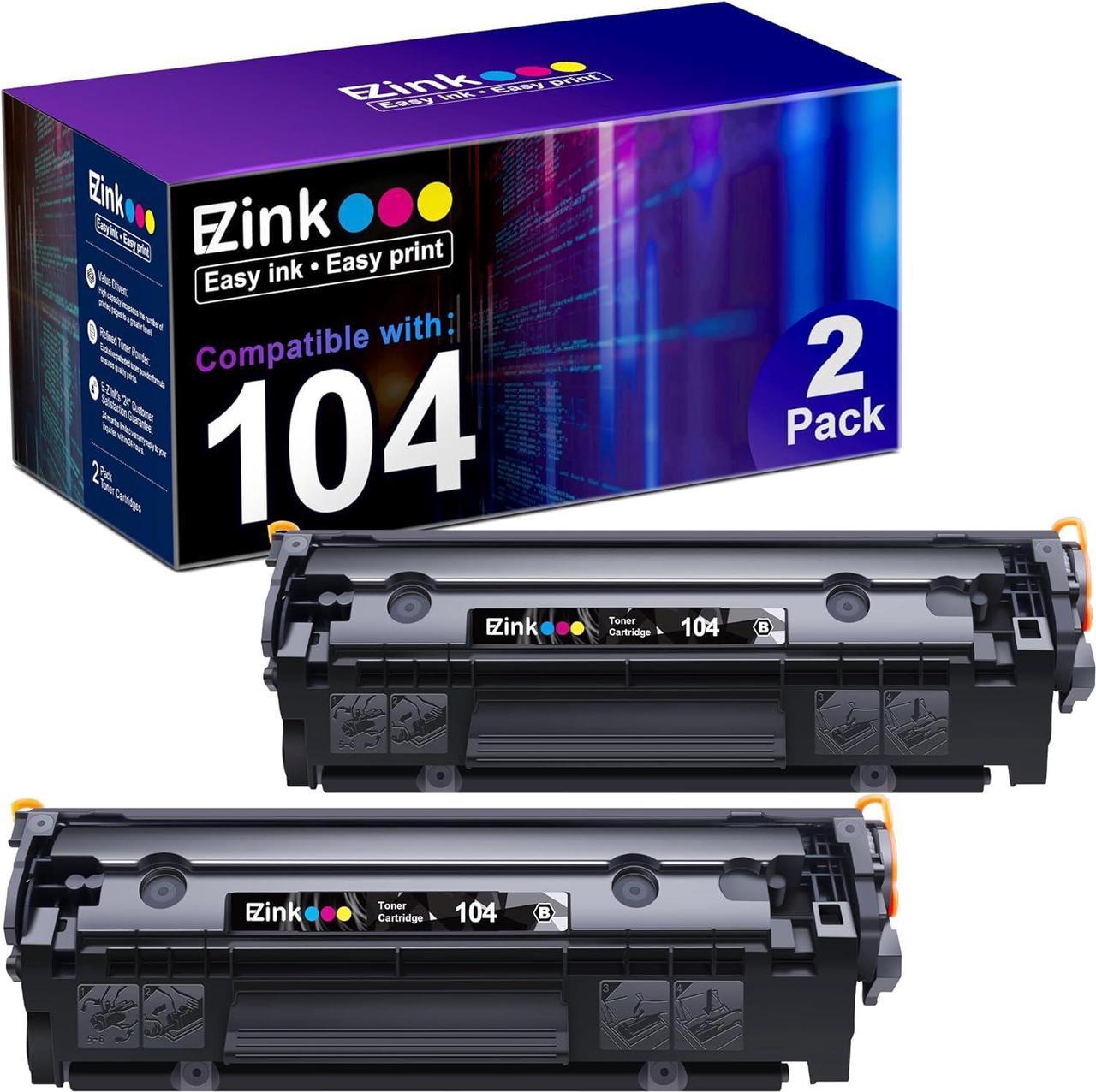 E-Z Ink (TM) Compatible Toner Cartridge Replacement for Canon 104 CRG-104 FX-10 FX-9 to Use with FAXPHONE L90 L120 ImageClass D420 D480 MF4350d MF4150 MF4270 MF4370 MF4690 Printer (Black, 2 Pack)