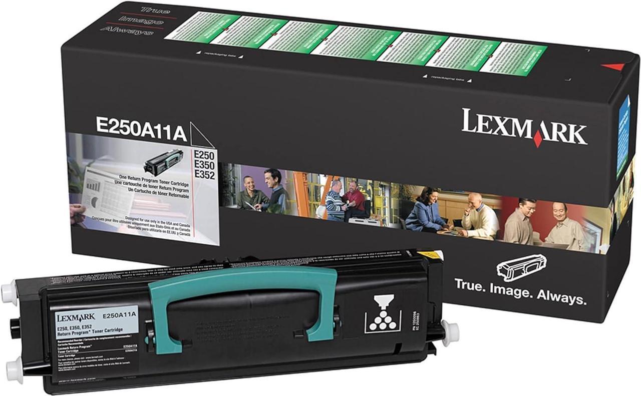 Lexmark E250A11A Black Toner Cartridge -Black -Laser -3500 Page -1 Each