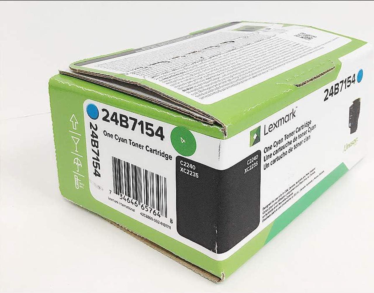 Lexmark 24B7154 C2240 XC2235 Toner Cartridge (Cyan) in Retail Packaging