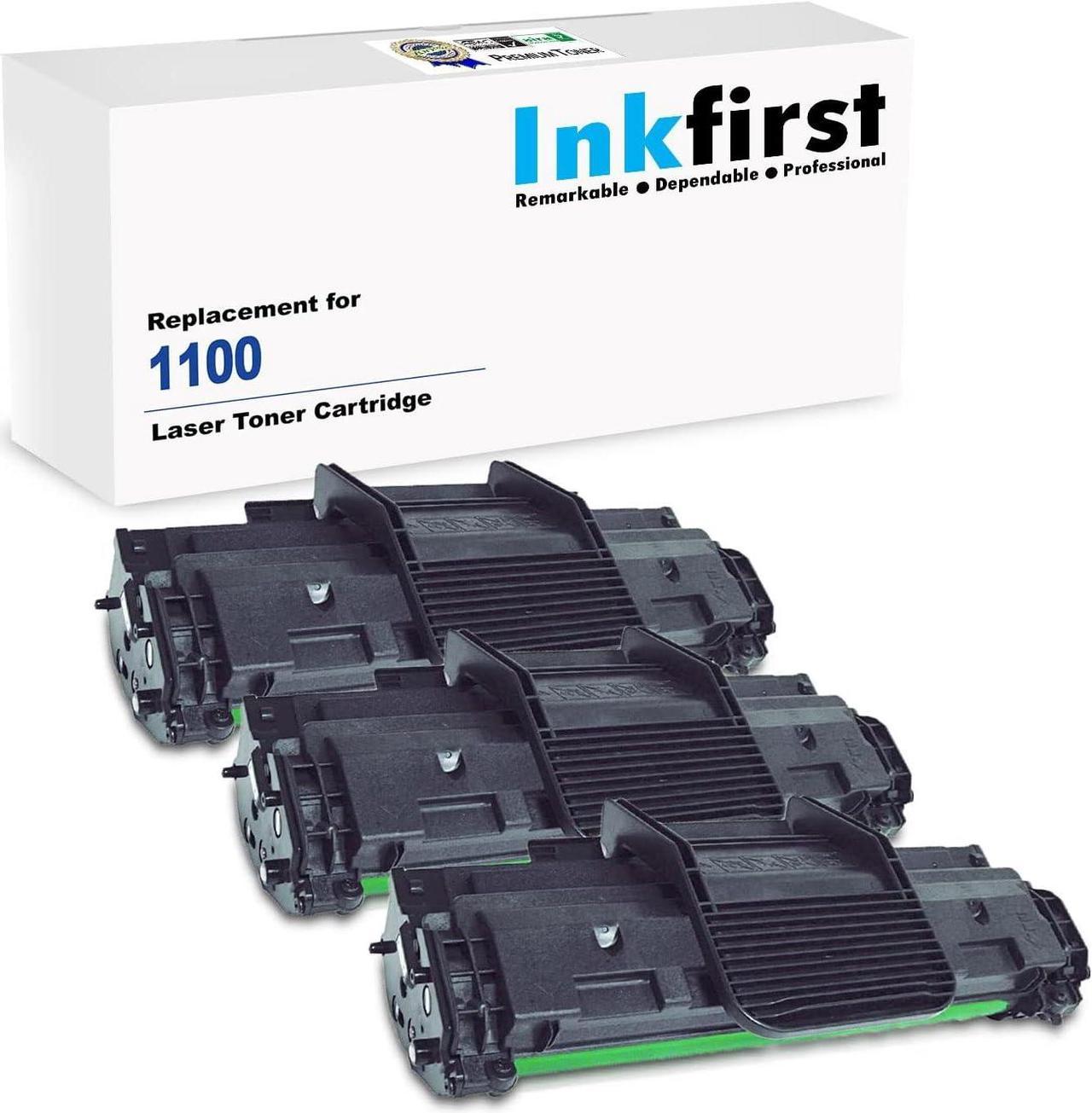 3 Inkfirst® Toner Cartridges 1100 (310-6640, 310-7660) Compatible Remanufactured for Dell 1100 1110 Black