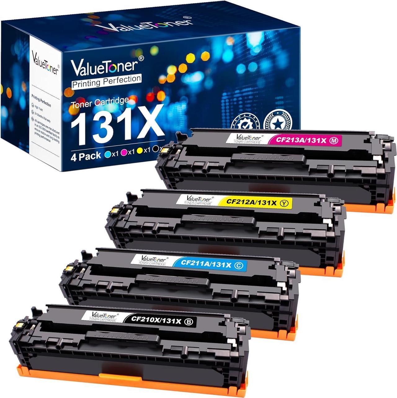 Valuetoner 131X Remanufactured Toner Cartridge Replacement for HP 131A 131X CF210X for Laserjet Pro 200 Color MFP M276nw M251nw M251n M276n Printer CF211A CF212A CF213A (Black,Cyan,Magenta,Yellow)