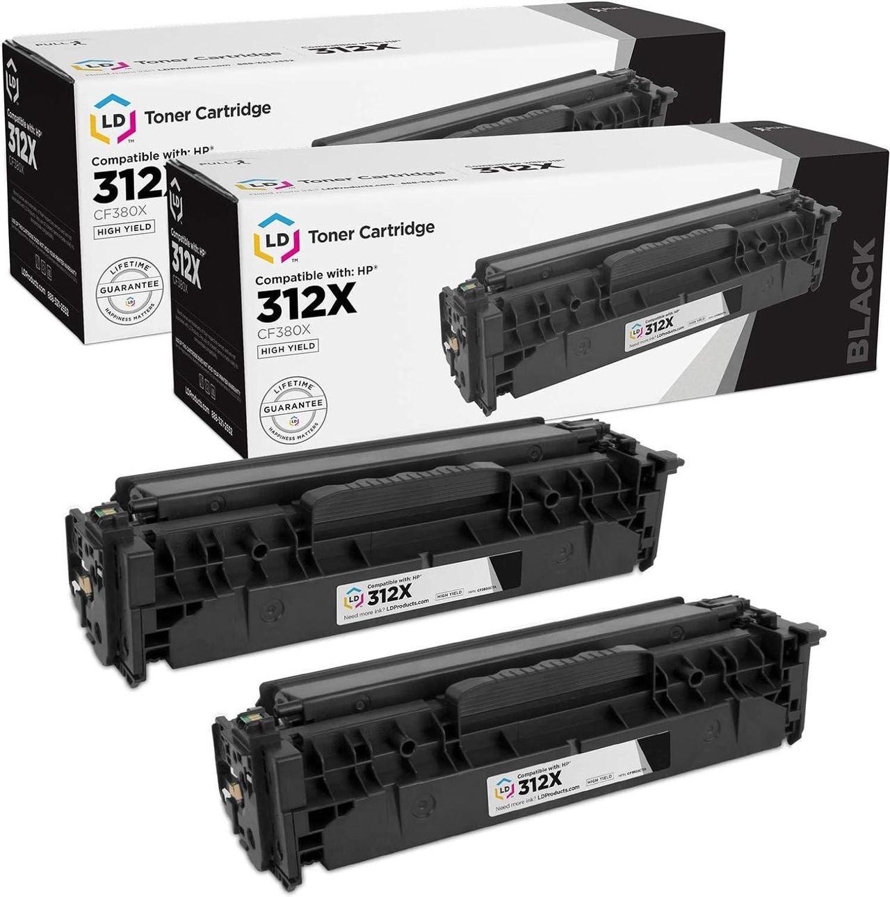 LD Remanufactured Toner Cartridge Replacements for HP 312X CF380X High Yield (Black, 2-Pack)