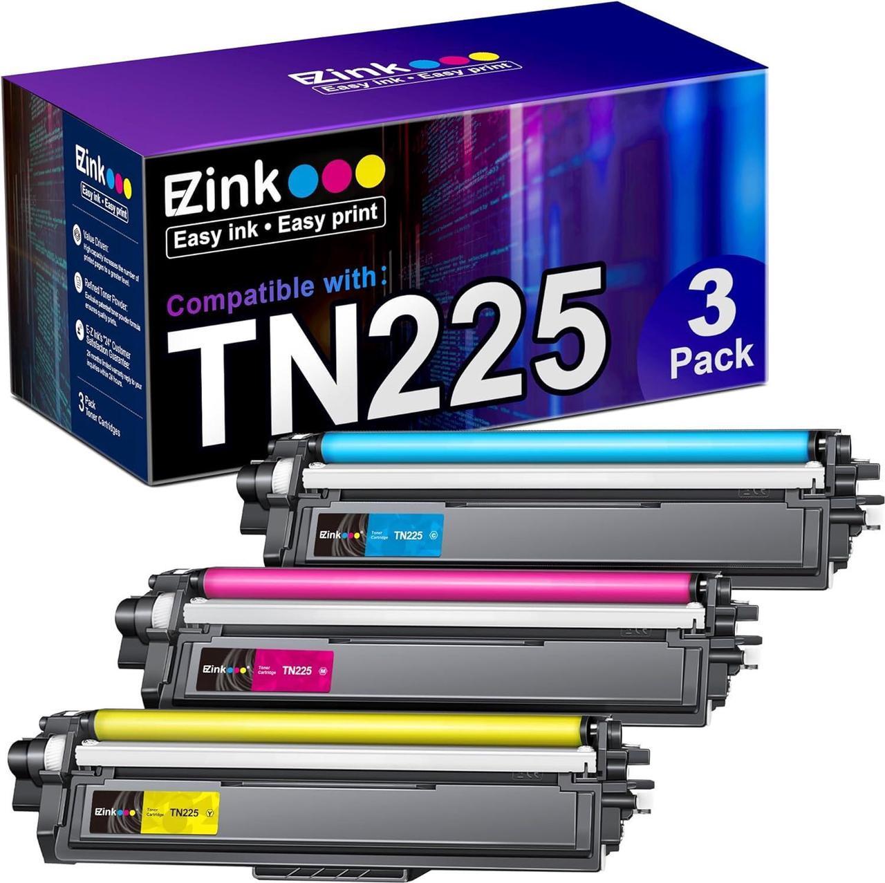 E-Z Ink (TM Compatible Toner Cartridges Replacement for Brother TN225 to Use with MFC-9130CW MFC-9330CDW MFC-9340CDW HL-3140CW HL-3150CW HL-3170CDW HL-3180CDW DCP-9020CDN (Cyan, Magenta, Yellow)