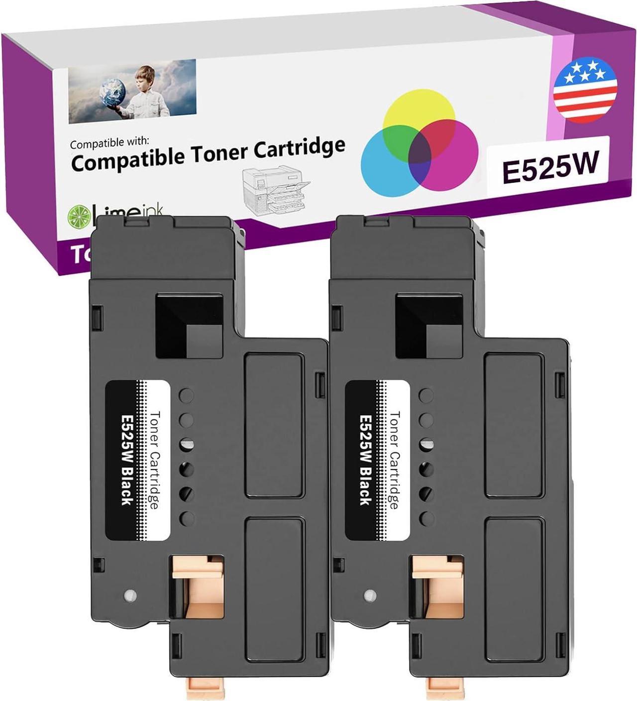 Limeink 2 Black Compatible High Yield Laser Toner Cartridges Replacement for Dell E525W 525W E525 525 H3M8P DPV4T Compatible with Dell E525W, E525DW Color Laser Printers Ink