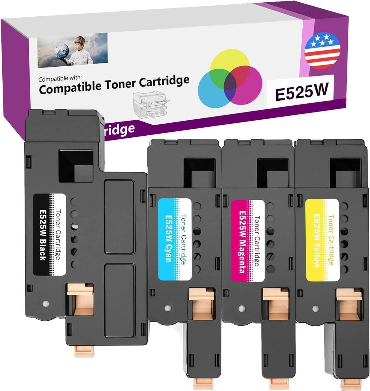 Limeink 4 Pack Compatible High Yield Laser Toner Cartridges Replacement for E525W 525W E525 525 H3M8P DPV4T (1 Black, 1 Cyan, 1 Magenta, 1 Yellow) Compatible with E525W, E525DW Color Laser Printer Ink