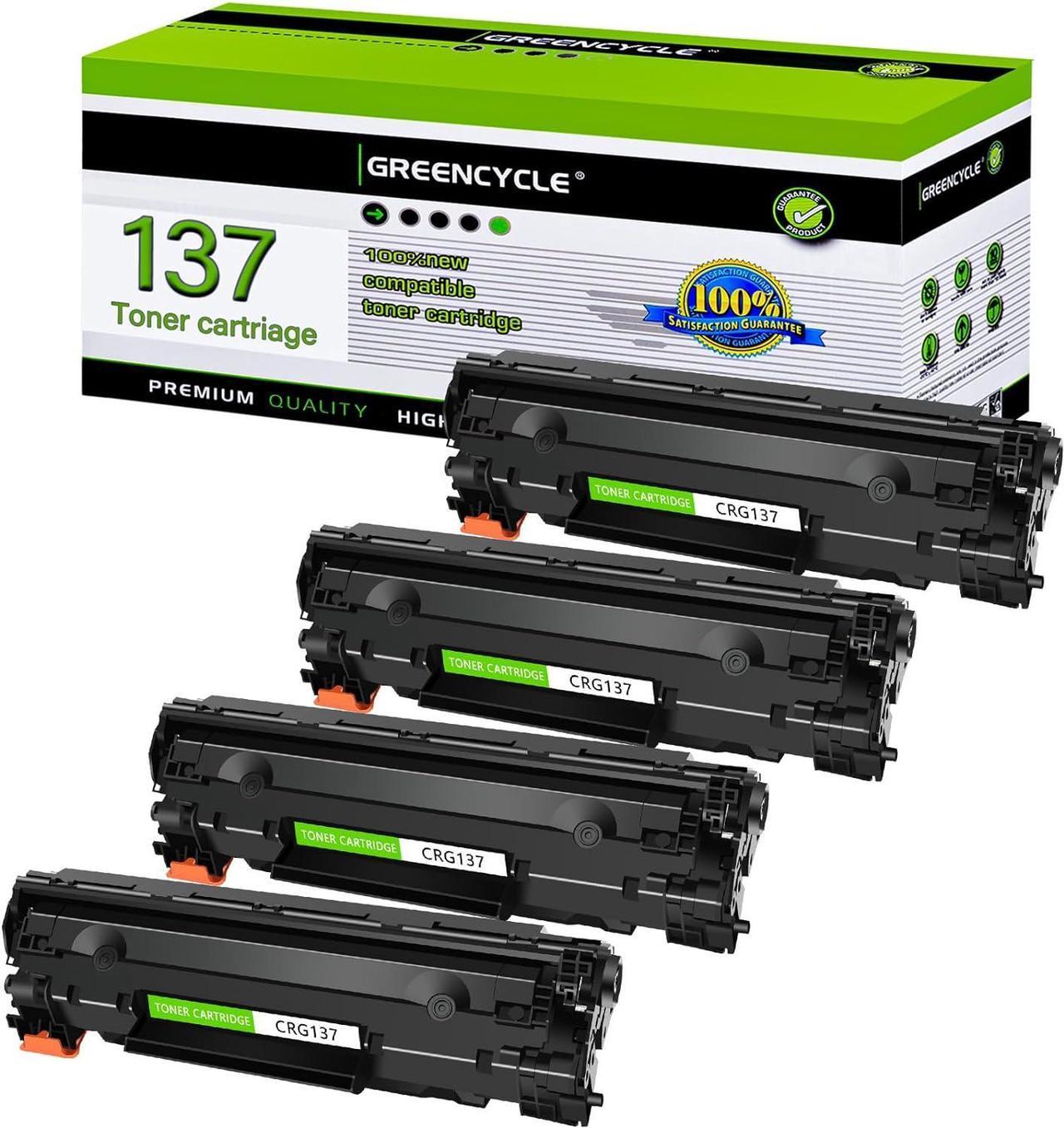 greencycle Compatible Canon 137 CRG137 9435B001AA Toner Cartridge Replacement for Canon ImageClass MF232w MF216n MF227dw Mf244dw MF247dw MF249dw Mf242dw D570 LBP151dw Laser Printer (Black, 4 Pack)