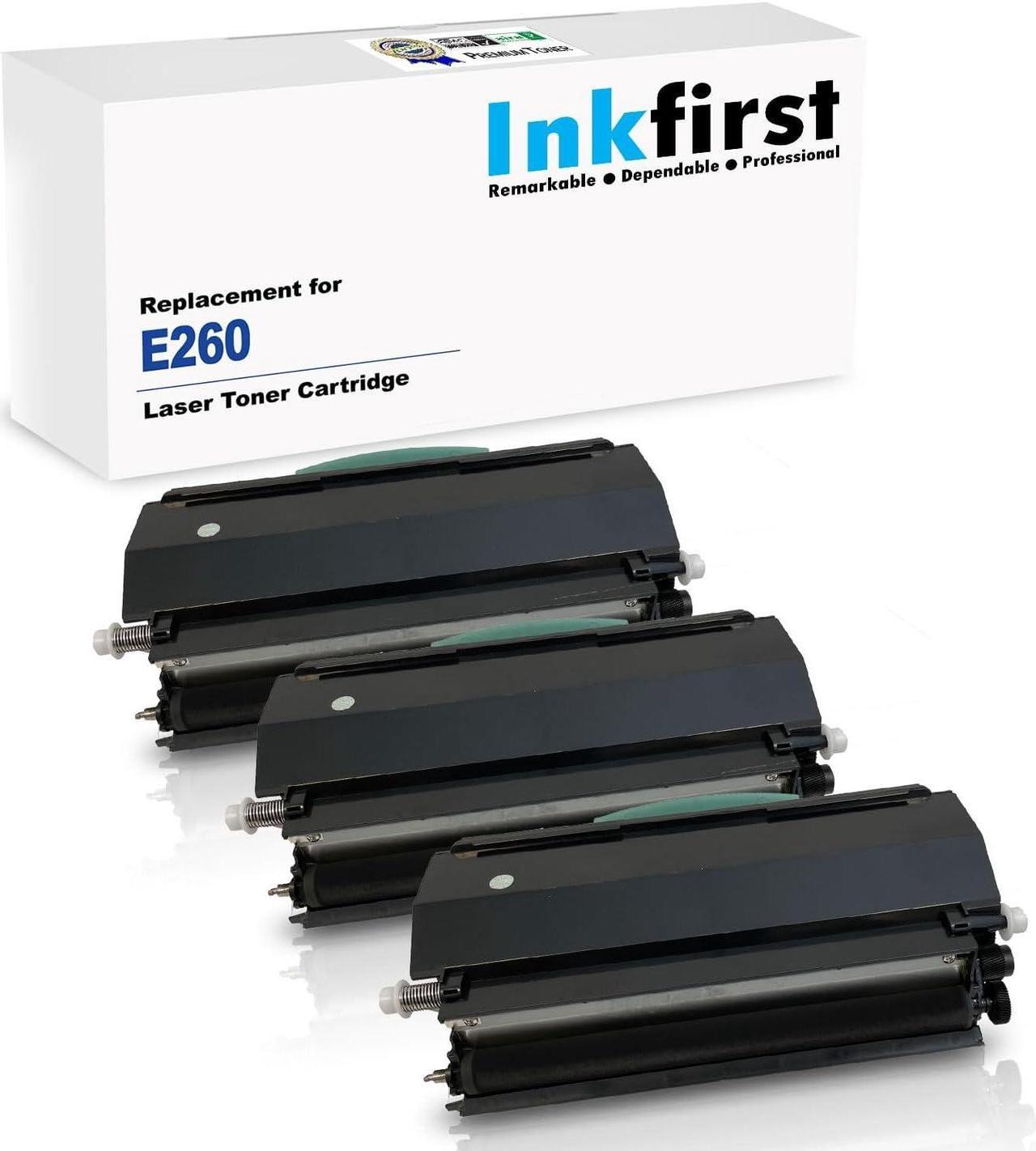 3 Inkfirst Toner Cartridges E260 (E260A11A) Compatible Remanufactured for Lexmark E260 Black Lexmark E360 E360D E360DN E460 E460DN E460DTN E460DW E462 E462DTN E260 E260D E260DN