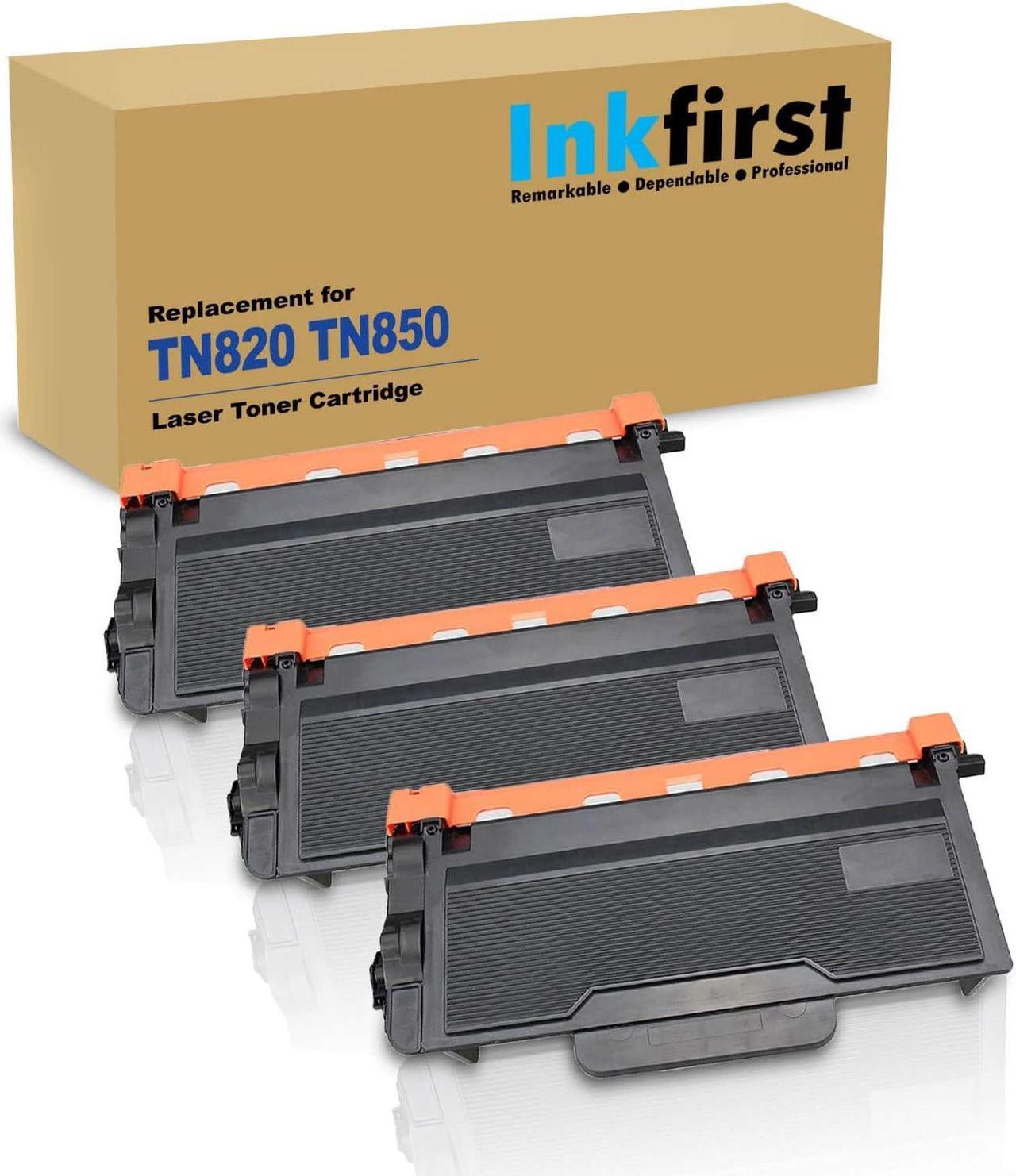 3 High Yield Inkfirst® Toner Cartridges TN-850 TN-820 TN850 TN820 Compatible Remanufactured for Brother TN-850 TN-820 Black MFC-L5700DW MFC-L5850DW MFC-L5900DW MFC-L6700DW MFC-L5800DW MFC-L6750DW