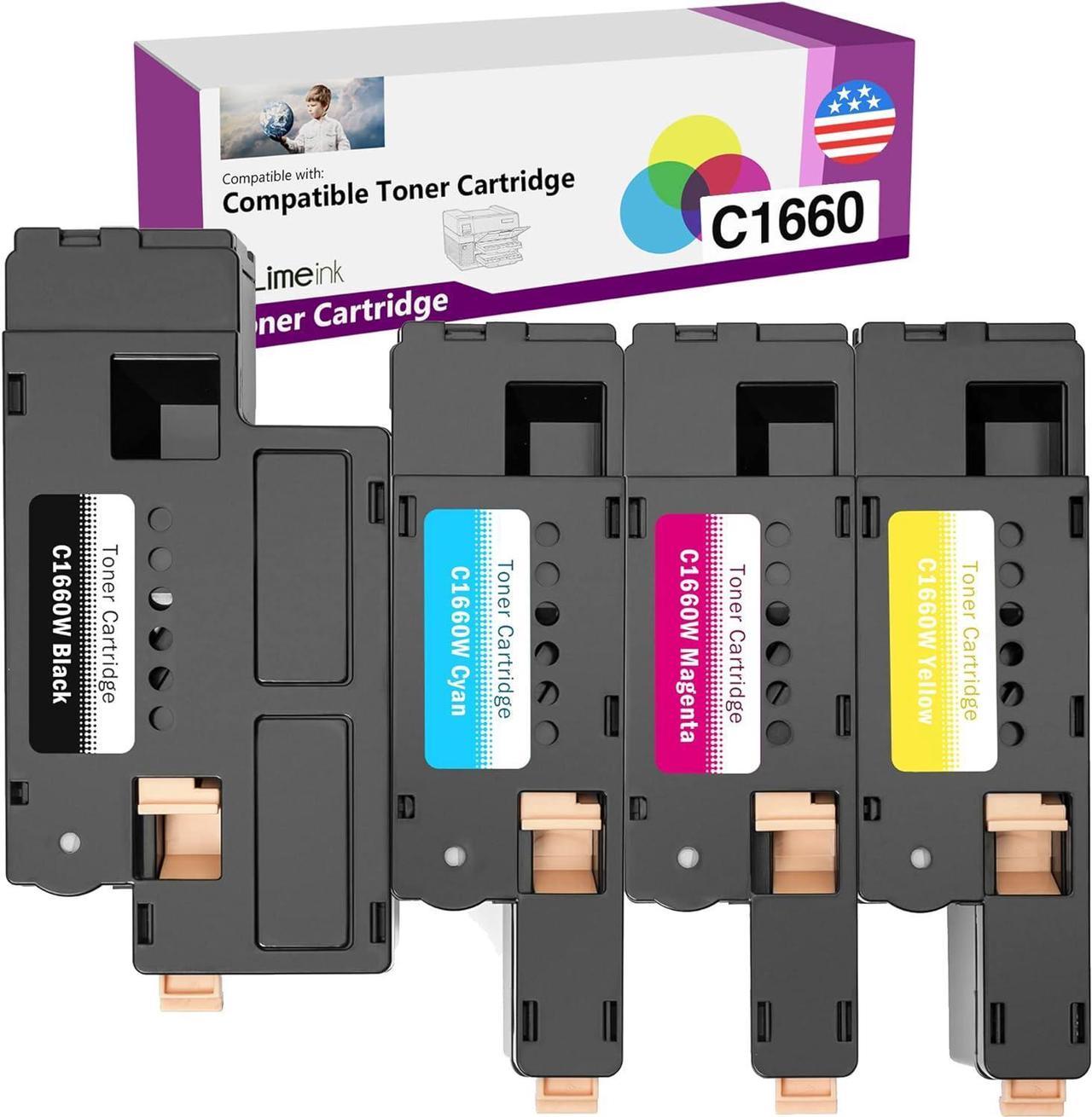 Limeink 4 Pack Compatible High Yield Laser Toner Cartridges Replacement C1660 4G9HP (1 Black, 1 Cyan, 1 Magenta, 1 Yellow) Compatible C1660, C1660W, C1660cnw, 1660, 1660W, 1660cnw Printers