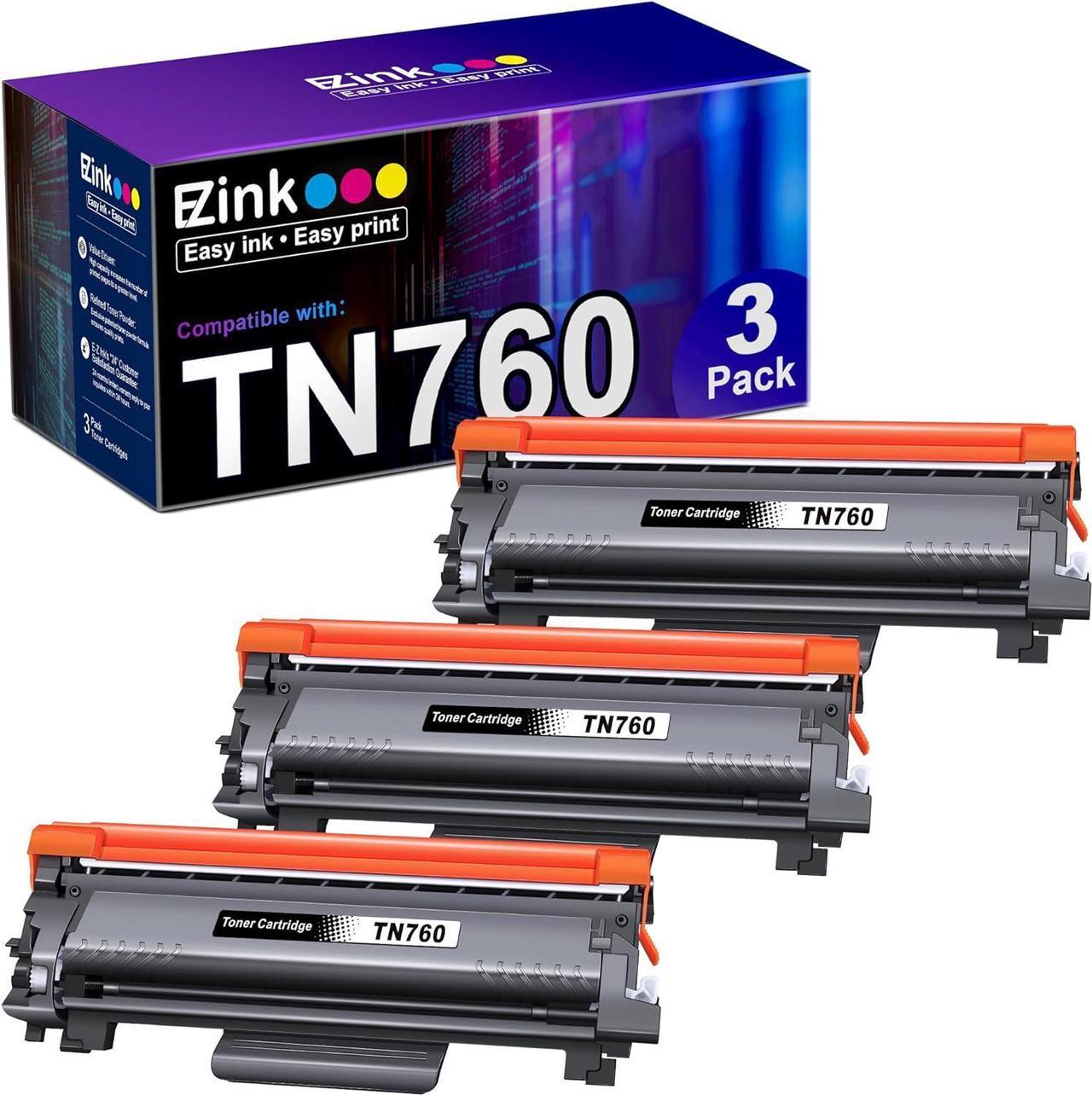 E-Z Ink (TM Compatible Toner Cartridge Replacement for Brother TN760 TN 760 TN730 Compatible with DCP-L2550DW HL-L2350DW HLL2395DW HLL2390DW HL-L2370DW MFC-L2710DW MFC-L2750DW MFC-L2730DW (3 Black)