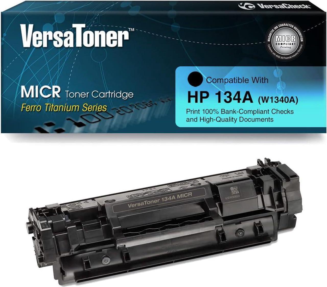 VersaToner - 134A (W1340A) MICR Toner Cartridge for Check Printing - Compatible with HP Laserjet M209 Series, M234 Series, M236 Series Printers, Black