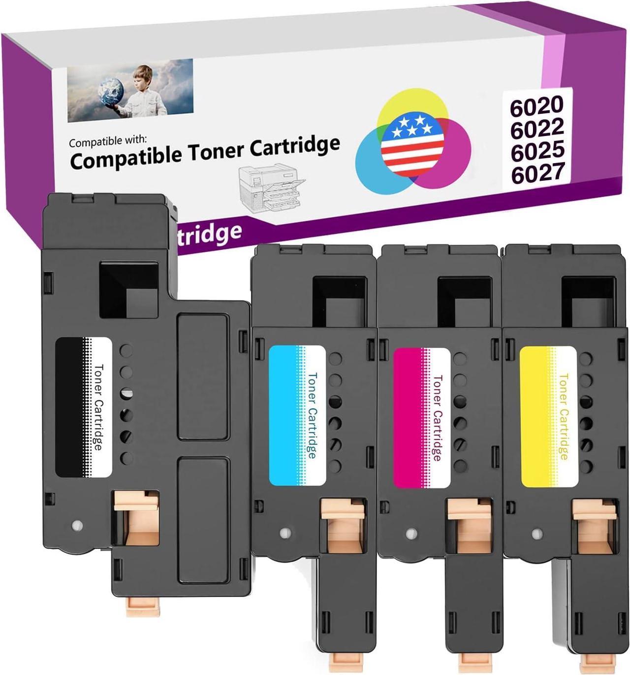 Limeink 4 Pack Compatible High Yield Laser Toner Cartridges for Xerox Printers WorkCentre 6025 Work Centre 6027 Phaser 6022 Phaser 6020 (1 Black, 1 Cyan, 1 Magenta, 1 Yellow)