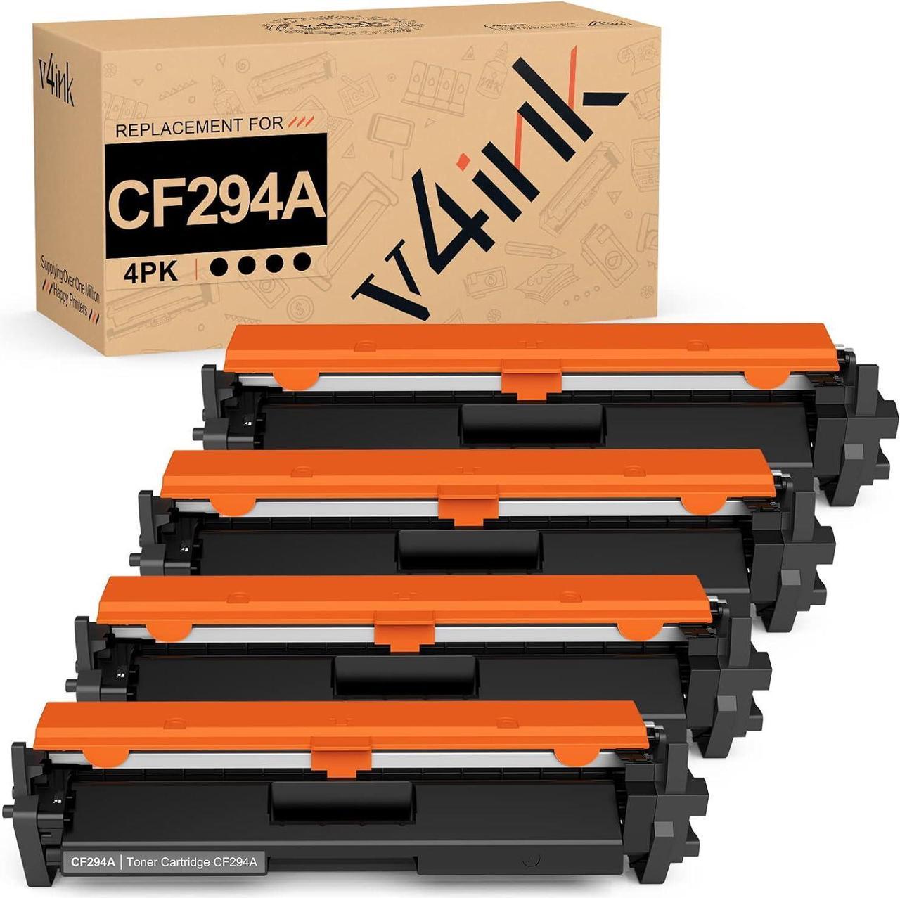 V4INK Compatible CF294A 94A Toner Cartridge Replacement for HP 94A 94X CF294A CF294X Toner Cartridge Black Ink for HP Pro M118dw Pro MFP M148dw M148fdw M149fdw M118 M148 Printer 4 Packs