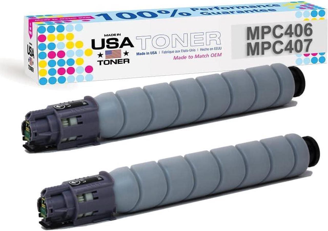 MADE IN USA TONER Compatible Replacement for Ricoh MP C306, C307, C406, C407 Ricoh 842207 842091 High Yield (Black, 2 Pack)