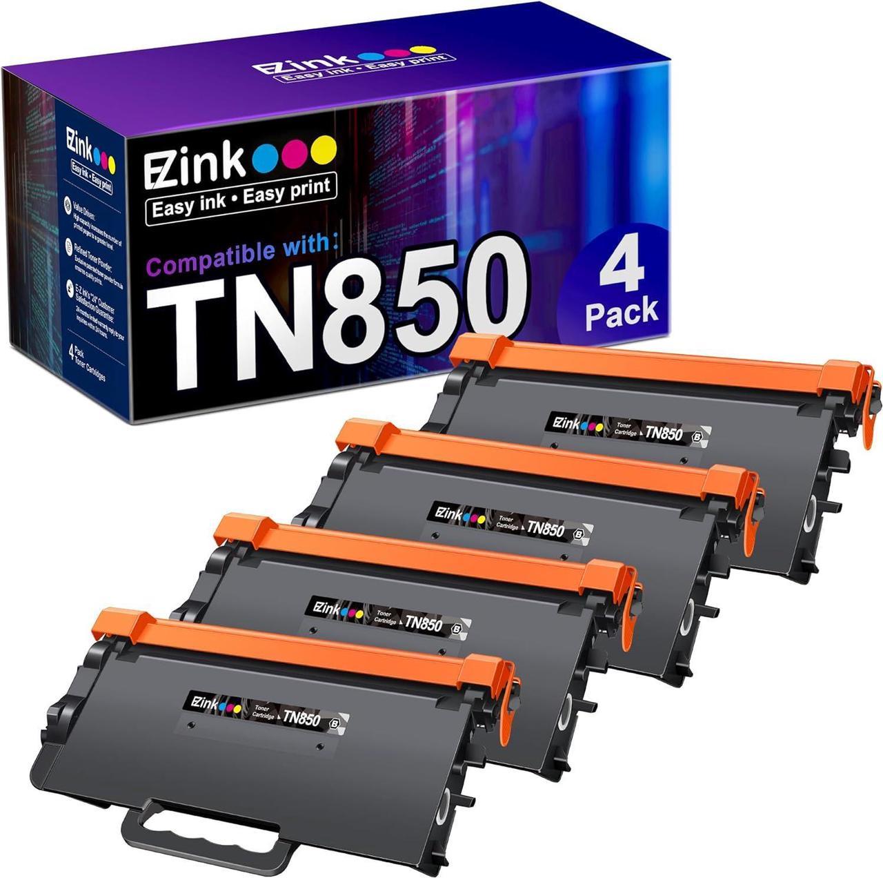 E-Z Ink (TM) Compatible Toner Cartridge Replacement for Brother TN850 TN 850 TN-850 TN820 TN 820 High Yield to use with HL-L6200dw HL-L6200dwt MFC-L5900dw MFC-L5850dw MFC-L5700dw (Black, 4 Pack)