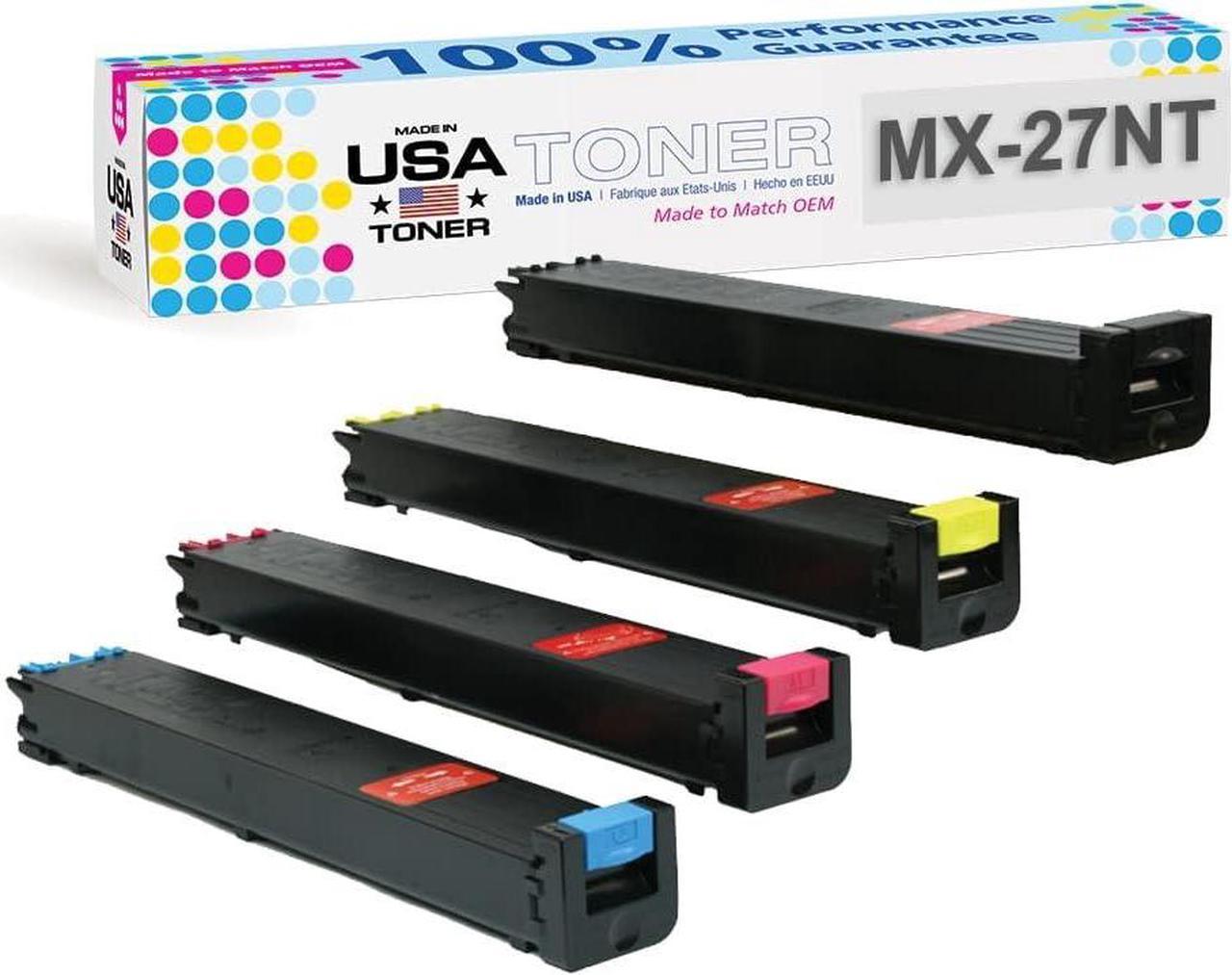 MADE IN USA TONER Compatible Replacement for Sharp MX-27NT, MX-2300N, 2700N (Black, Cyan, Yellow, Magenta, 4 Pack)