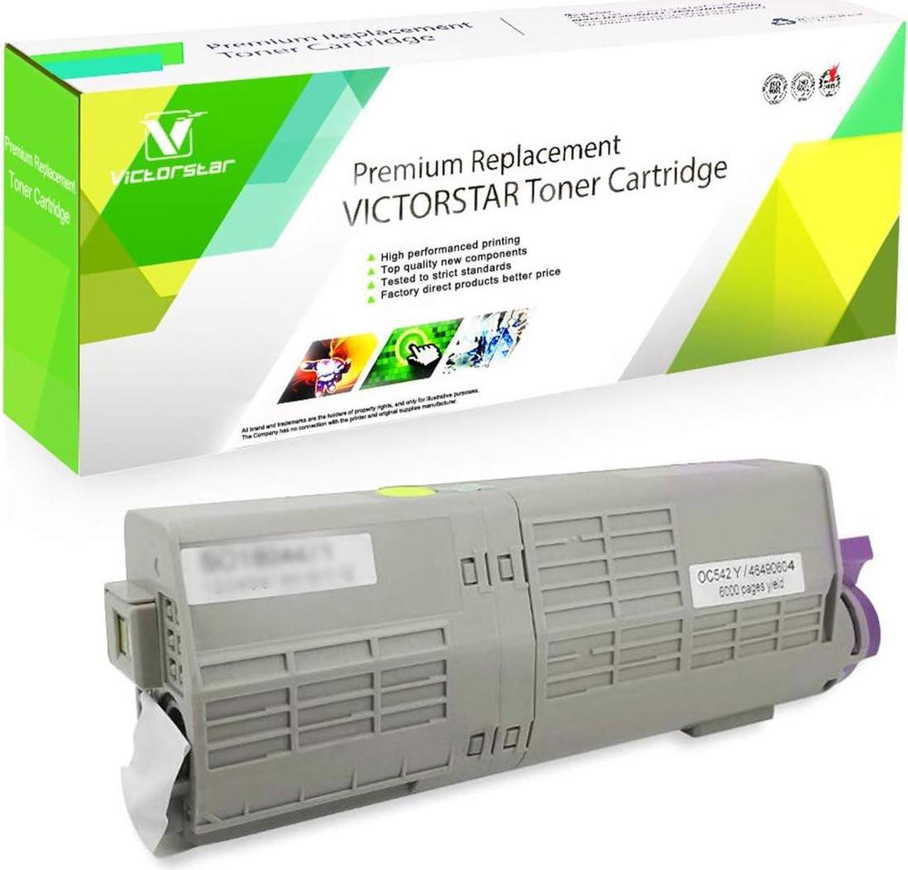 Compatible Toner Cartridge C542 C532dn / C542dn / MC563dn / MC573dn Series Yellow 46460601 VICTORSTAR 6000 Pages for C/M/Y for OKI C532dn / C542dn / MC563dn / MC573dn Color Laser Printers