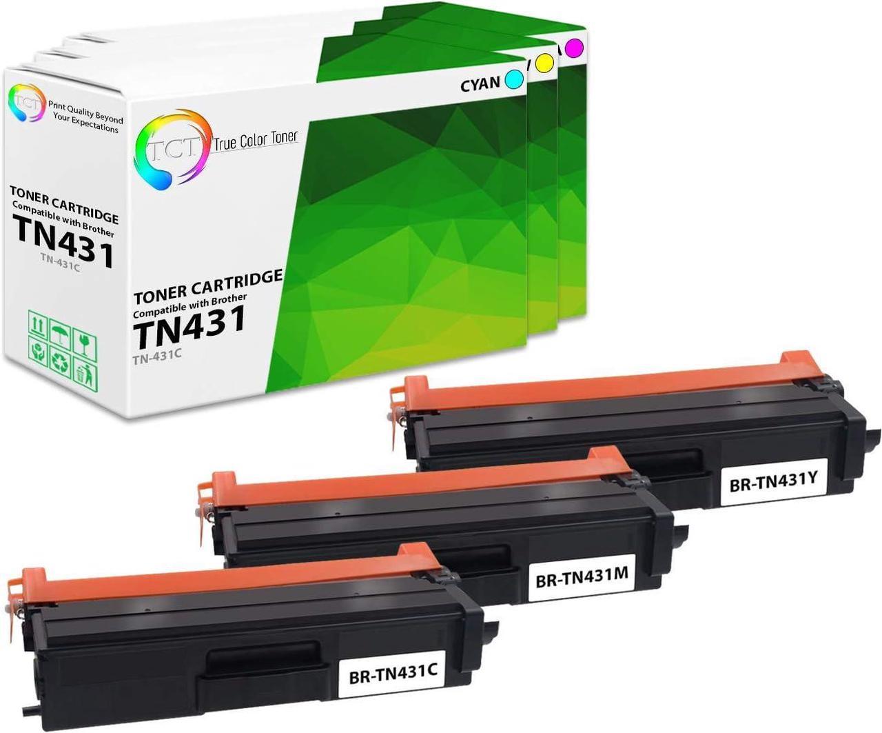 TCT Premium Compatible Toner Cartridge Replacement for Brother TN-431 TN431C TN431M TN431Y Works with Brother HL-L8260CDW L8360CDW, MFC-L8610CDW L8900CDW Printers (Cyan, Magenta, Yellow) - 3 Pack