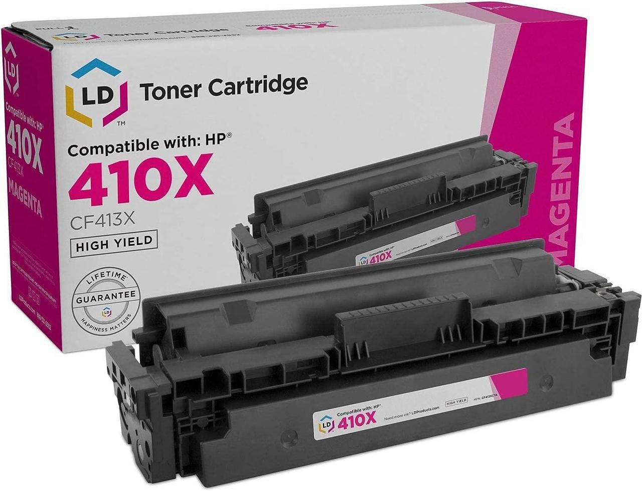 LD Compatible Toner Cartridge Replacement for HP 410X CF413X High Yield (Magenta)