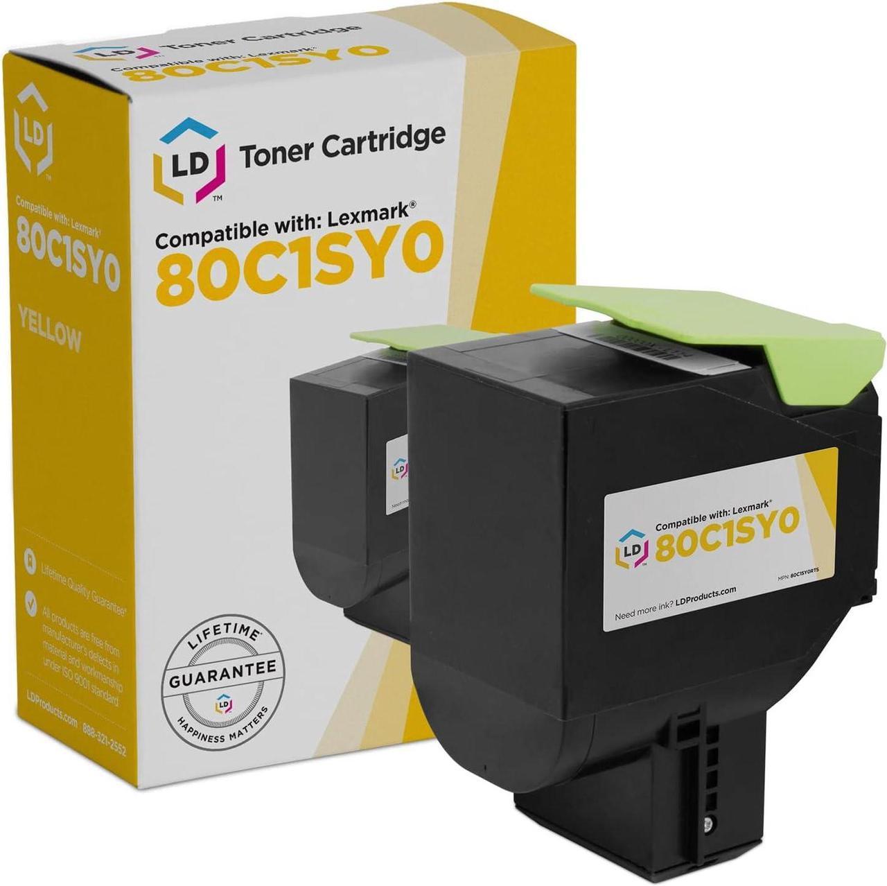 LD Remanufactured Toner Cartridge Replacement for Lexmark 801SY 80C1SY0 (Yellow)