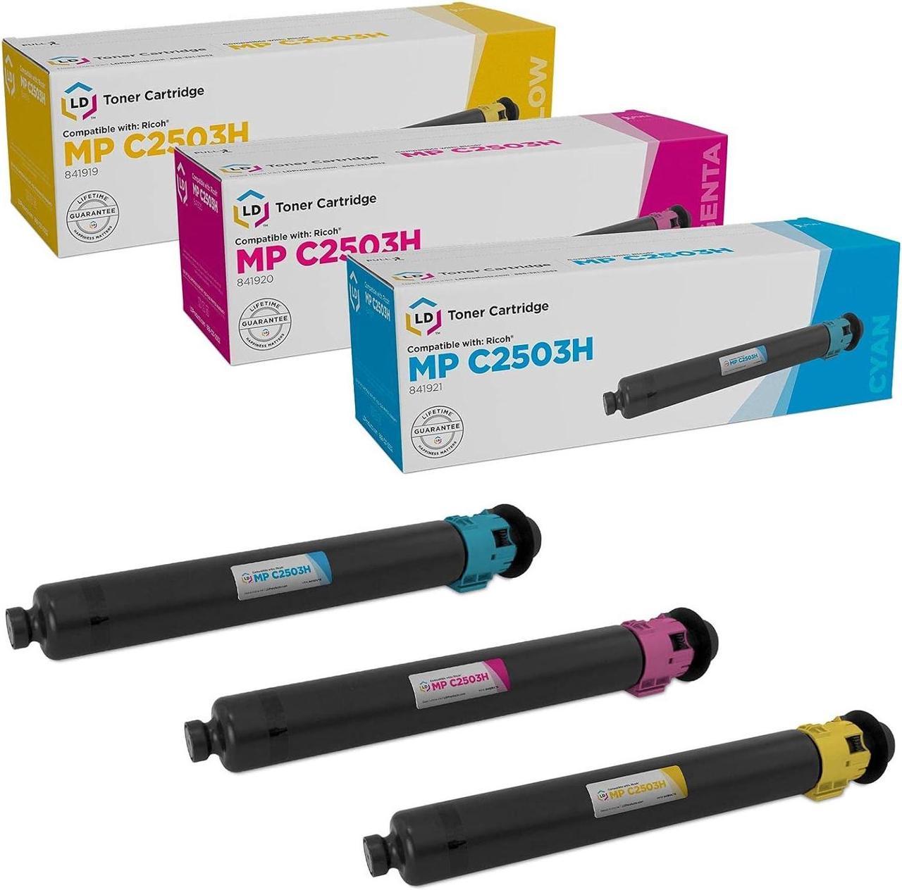 LD Compatible Toner Cartridge Replacement for Ricoh Aficio MP C2003 & MP C2503 (Cyan, Magenta, Yellow, 3-Pack)