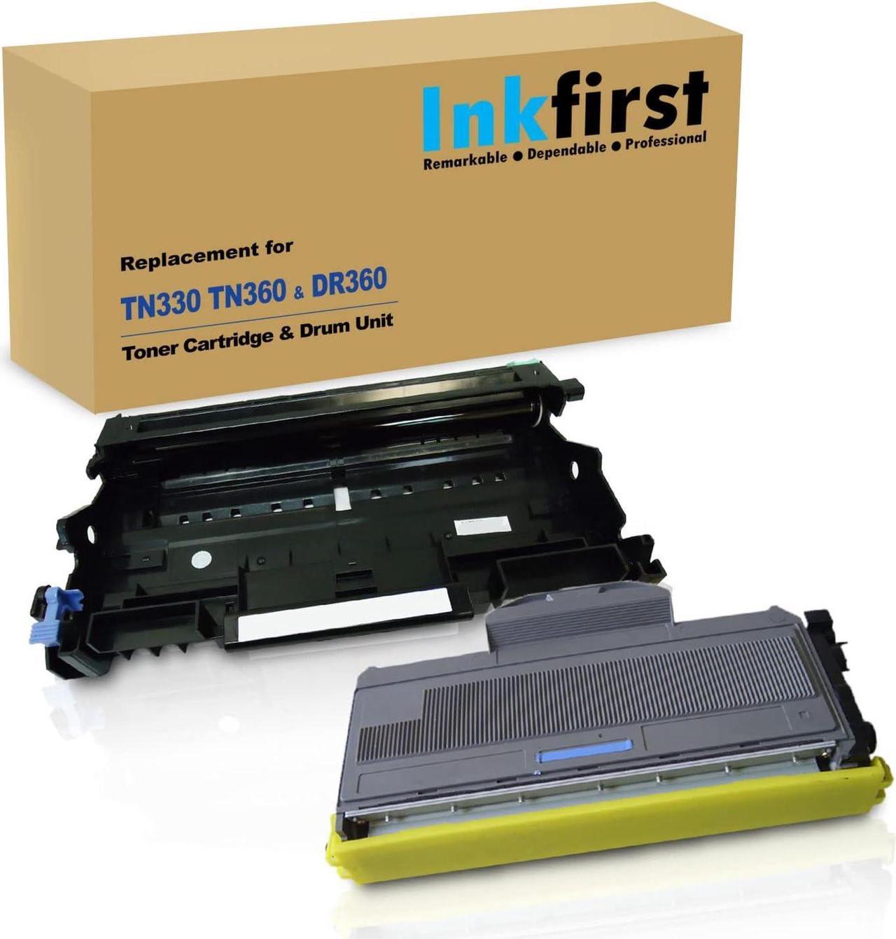 2PK-1 InkFirst® Toner Cartridge + 1 Drum Unit TN-330 DR-360 TN330 DR360 Compatible Remanufactured for Brother TN-330 DR-360 (1 Toner + 1 Drum)