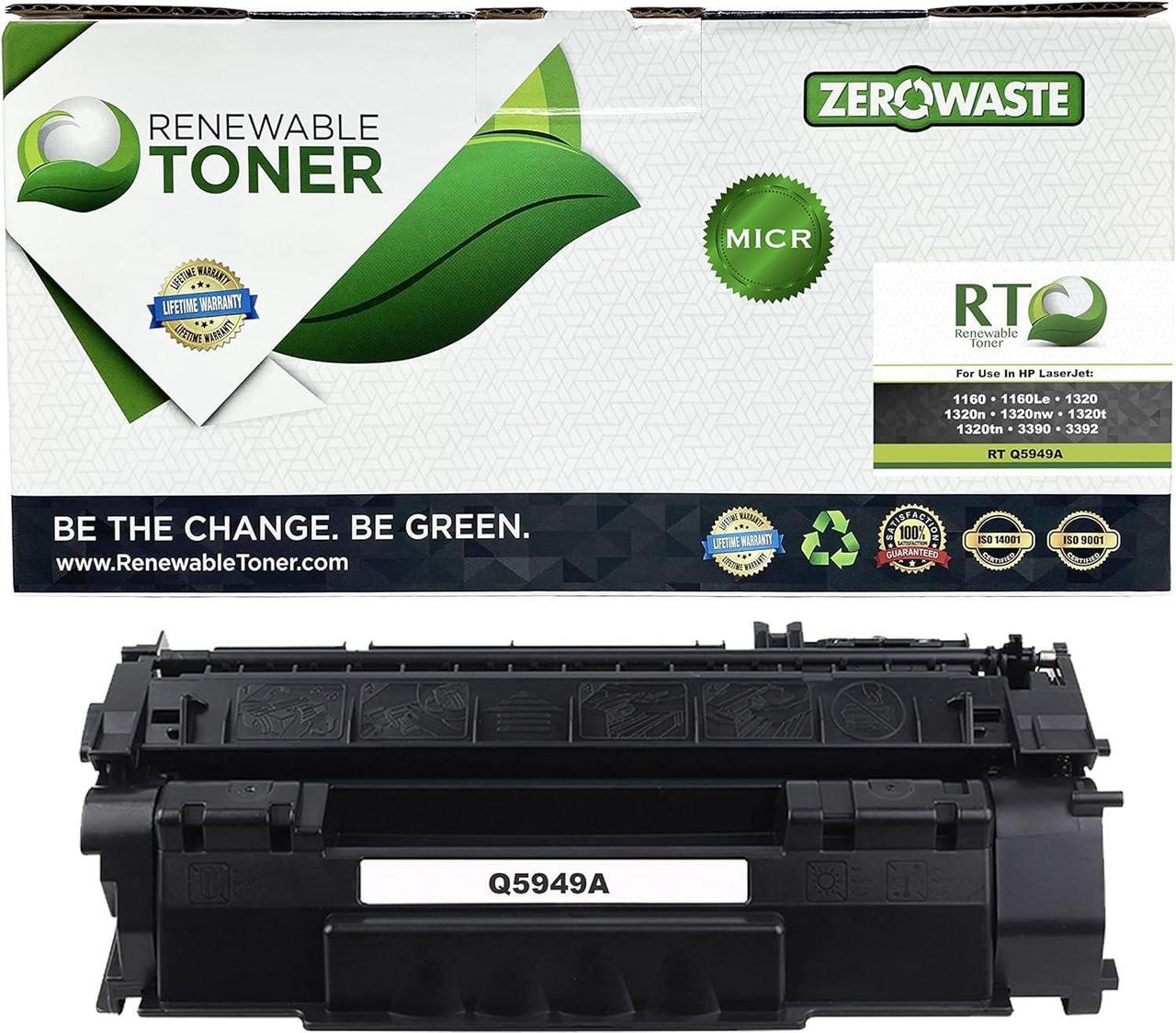 Renewable Toner Q5949A 49A MICR Toner Cartridge for Check Printing 2.5k Yield Compatible with Laserjet Printers: 1160, 1320, 1320n, 1320nw, 1320tn, 3390, 3392