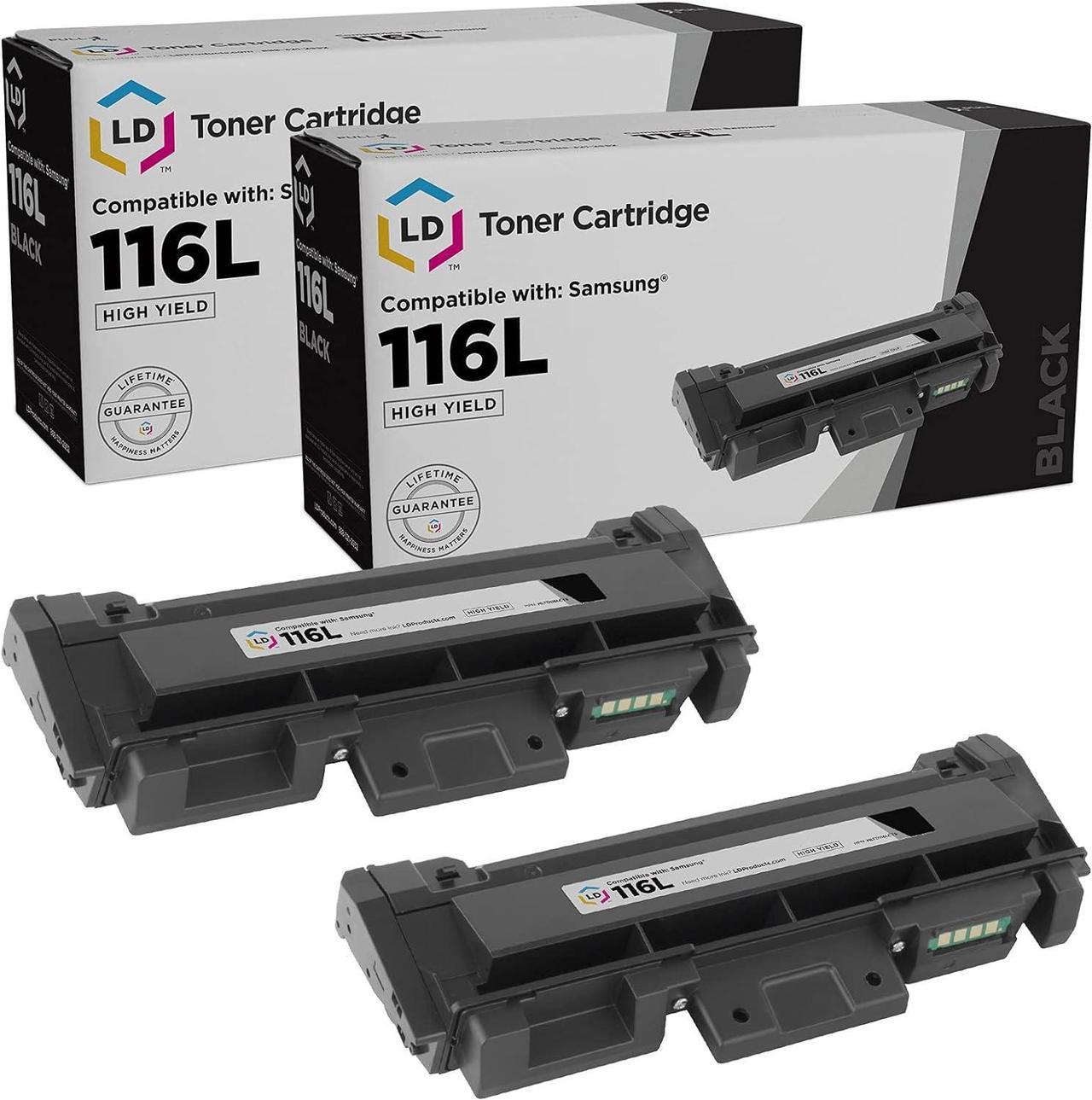 LD Compatible Replacements for Samsung MLT-D116L Set of 2 High Yield Black Laser Toner Cartridges