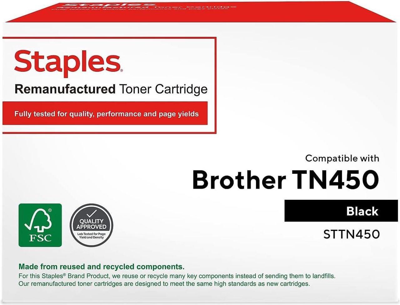 STAPLES Remanufactured Toner Cartridge Replacement for Brother TN-450 (Black)