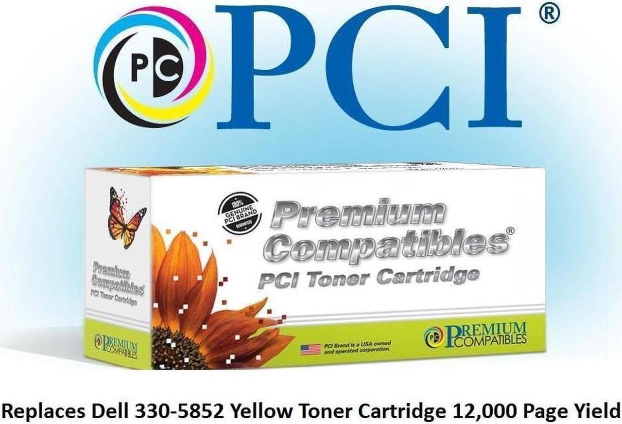 Premium Compatibles Inc. 330-5852-PCI Ink and Toner Replacement Cartridge for Dell Printers, Yellow