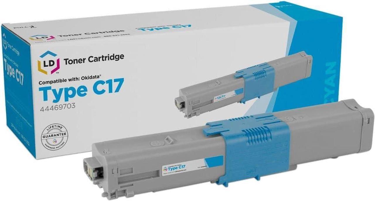 LD Compatible Toner Cartridge Replacement for Okidata 44469703 Type C17 (Cyan)