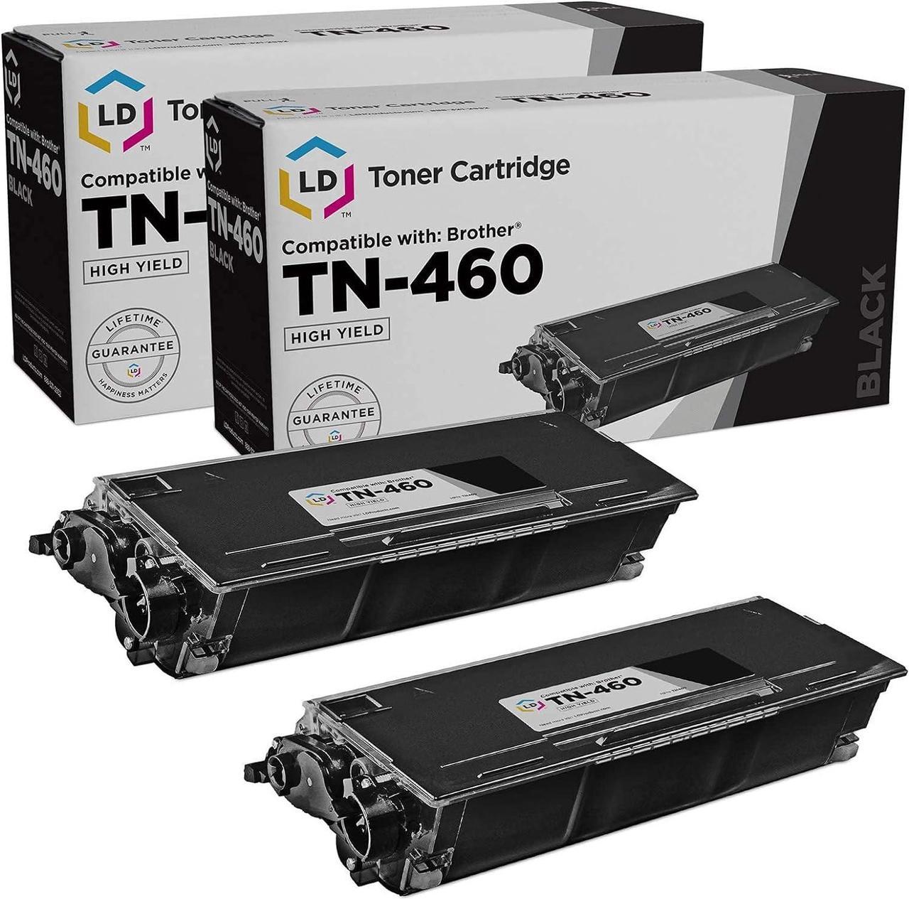 LD Products Compatible Toner Cartridge Replacement for Brother TN460 High Yield (Black, 2-Pack) for use in MFC-1260, MFC-1270, MFC-2500, MFC-8300, MFC-8500, MFC-8600, MFC-8700, MFC-9600, & MFC-9650