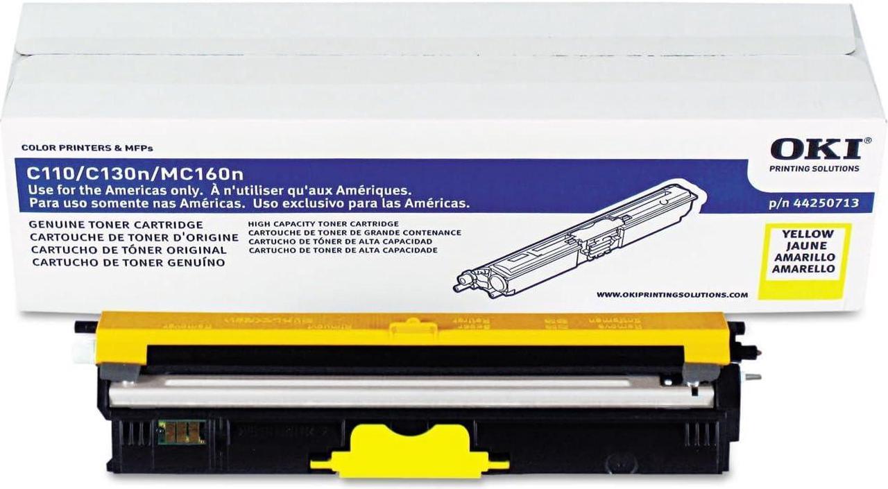 Oki High Yield Yellow Toner Cartridge, 2500 Yield (44250713)