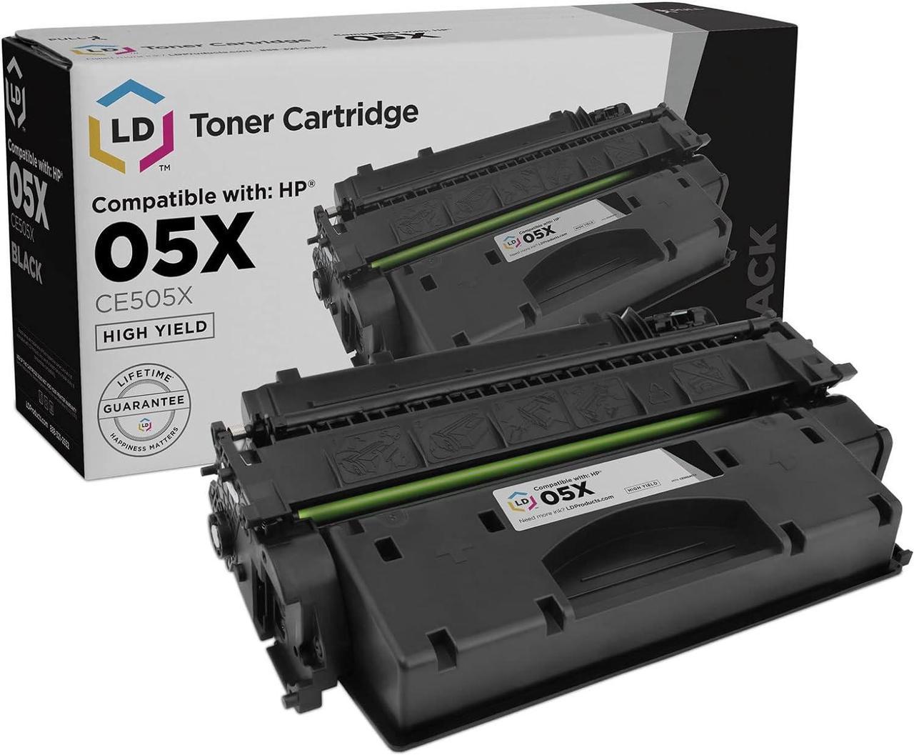 LD © Compatible Replacement for Hewlett Packard CE505X (HP 05X) High Yield Black Laser Toner Cartridge for use in HP Laserjet P2055d, P2055dn, and P2055X Printers